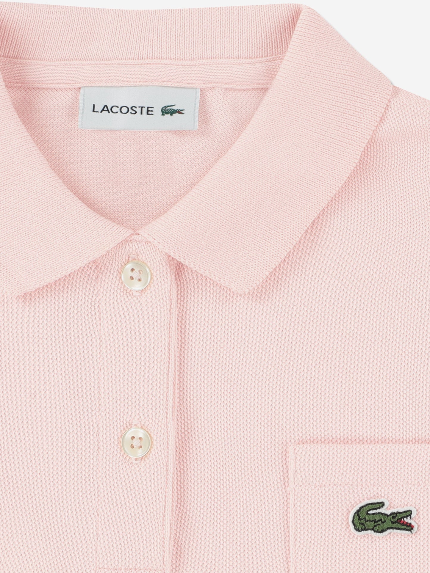 Lacoste Girls Logo Pocket Polo Dress in Pink Childsplay Clothing