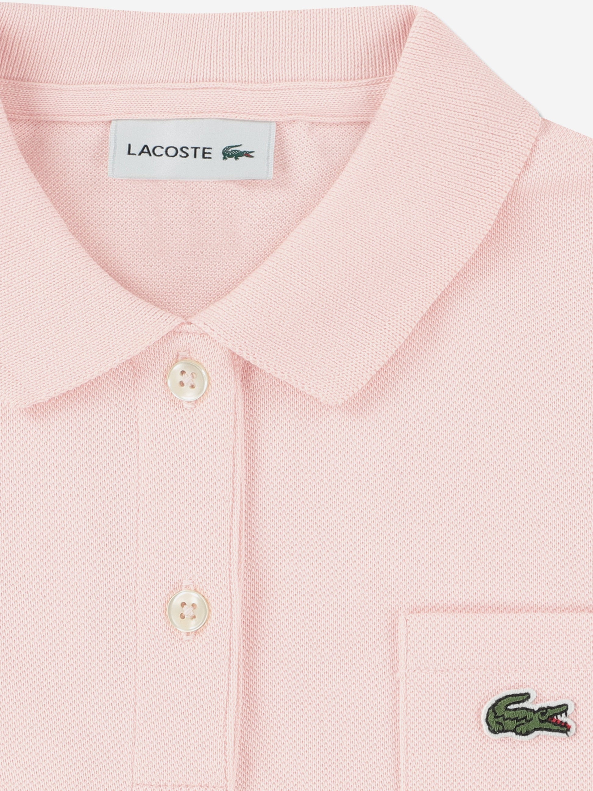 Lacoste Girls Logo Pocket Polo Dress in Pink Childsplay Clothing