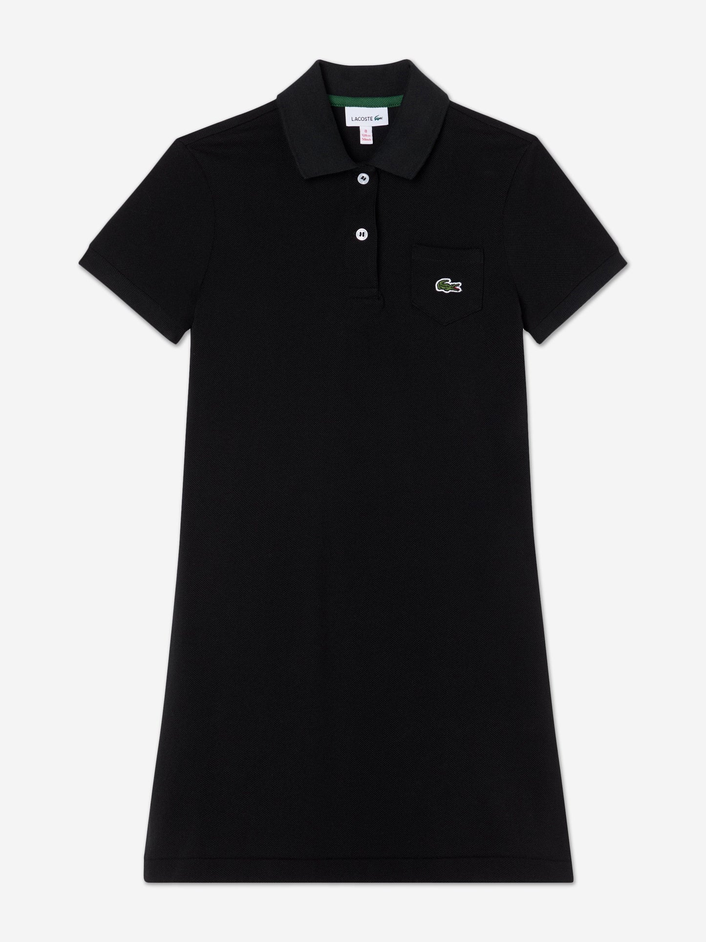 Lacoste Girls Logo Pocket Polo Dress in Black Childsplay Clothing