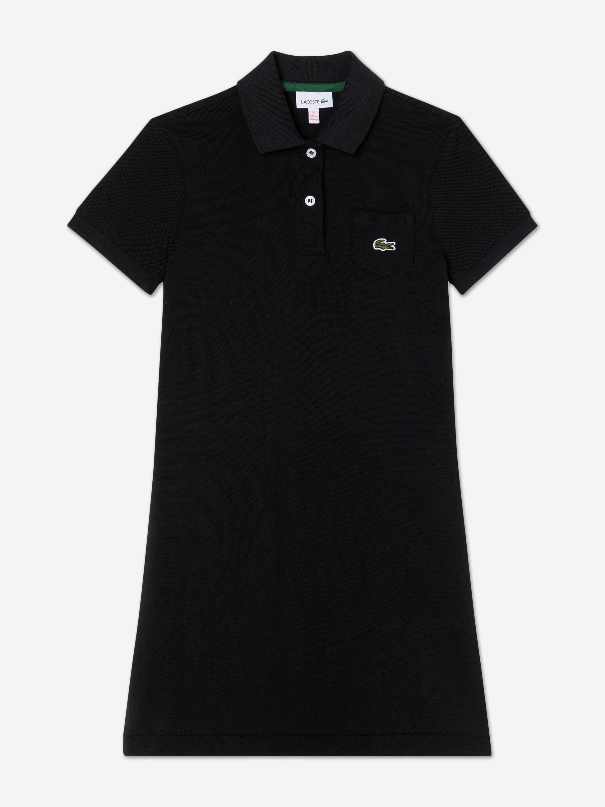 Lacoste Girls Logo Pocket Polo Dress in Black Childsplay Clothing