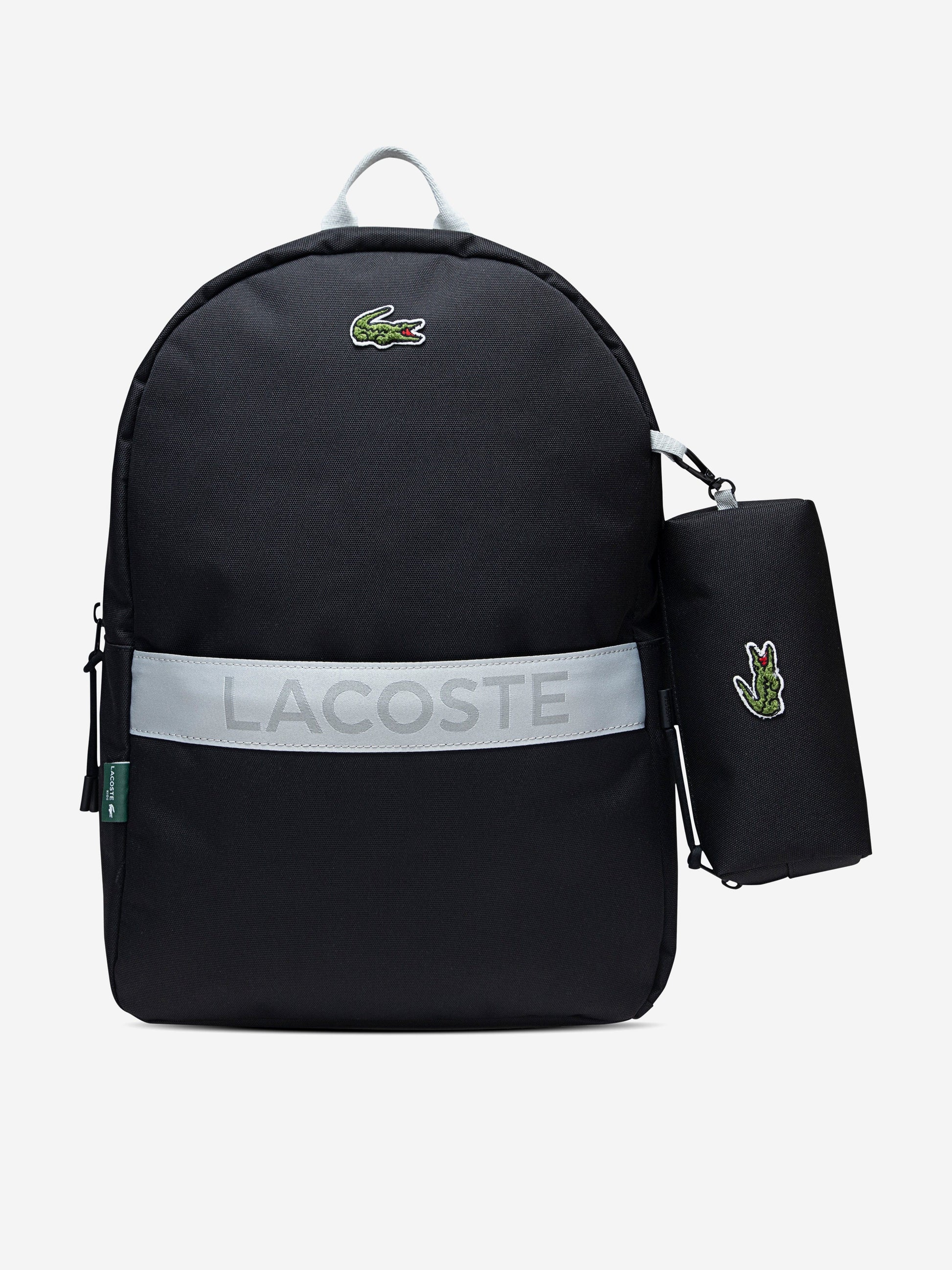 Lacoste Kids Backpack with Pencil Case in Black (43cm) Childsplay Clothing