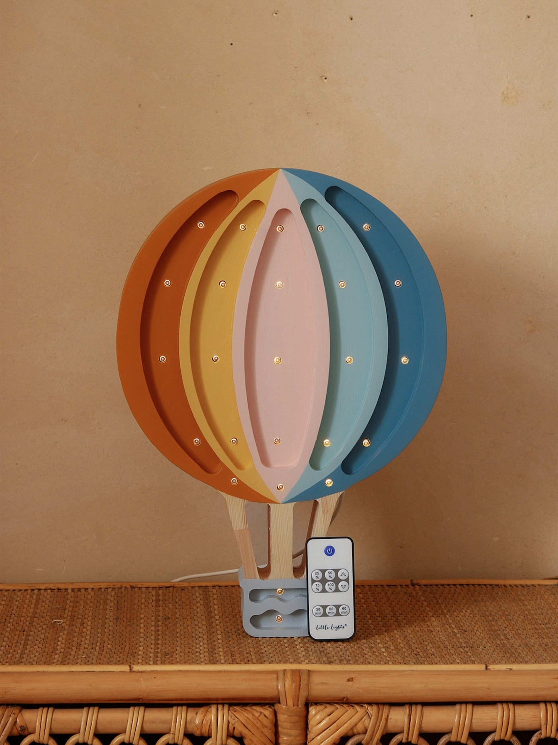 Little Lights Hot Air Balloon Lamp in Multicolour (39x27.5x5.5 cm) Childsplay Clothing