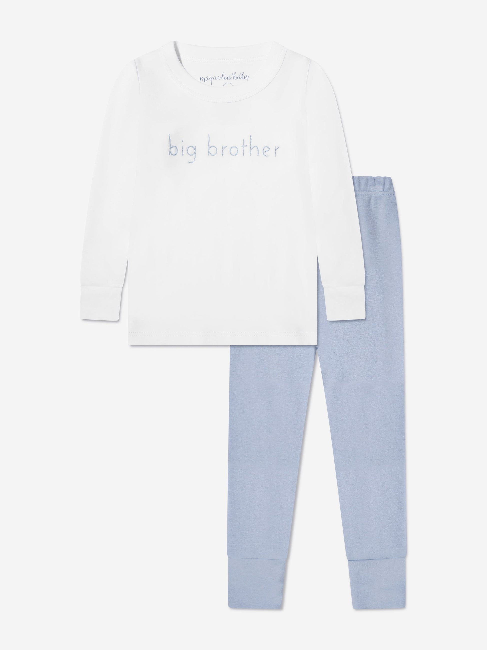 Magnolia Baby Baby Boys Little Brother Pyjamas in Blue Childsplay Clothing