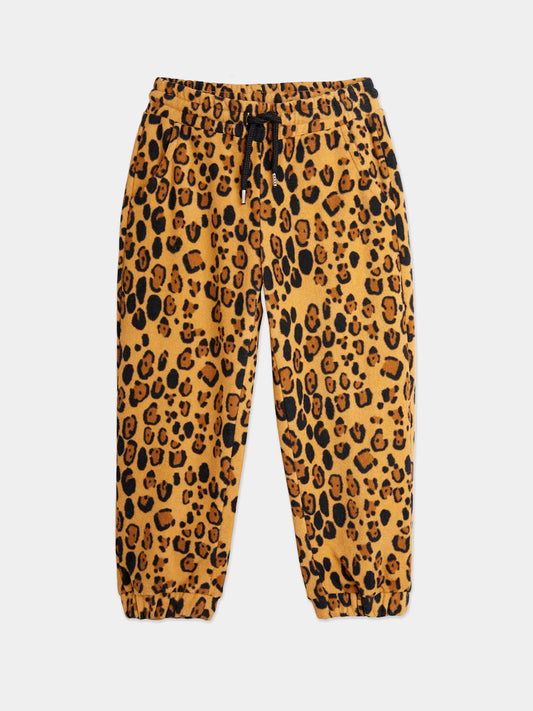 Mini Rodini Girls Leopard Joggers in Brown Childsplay Clothing