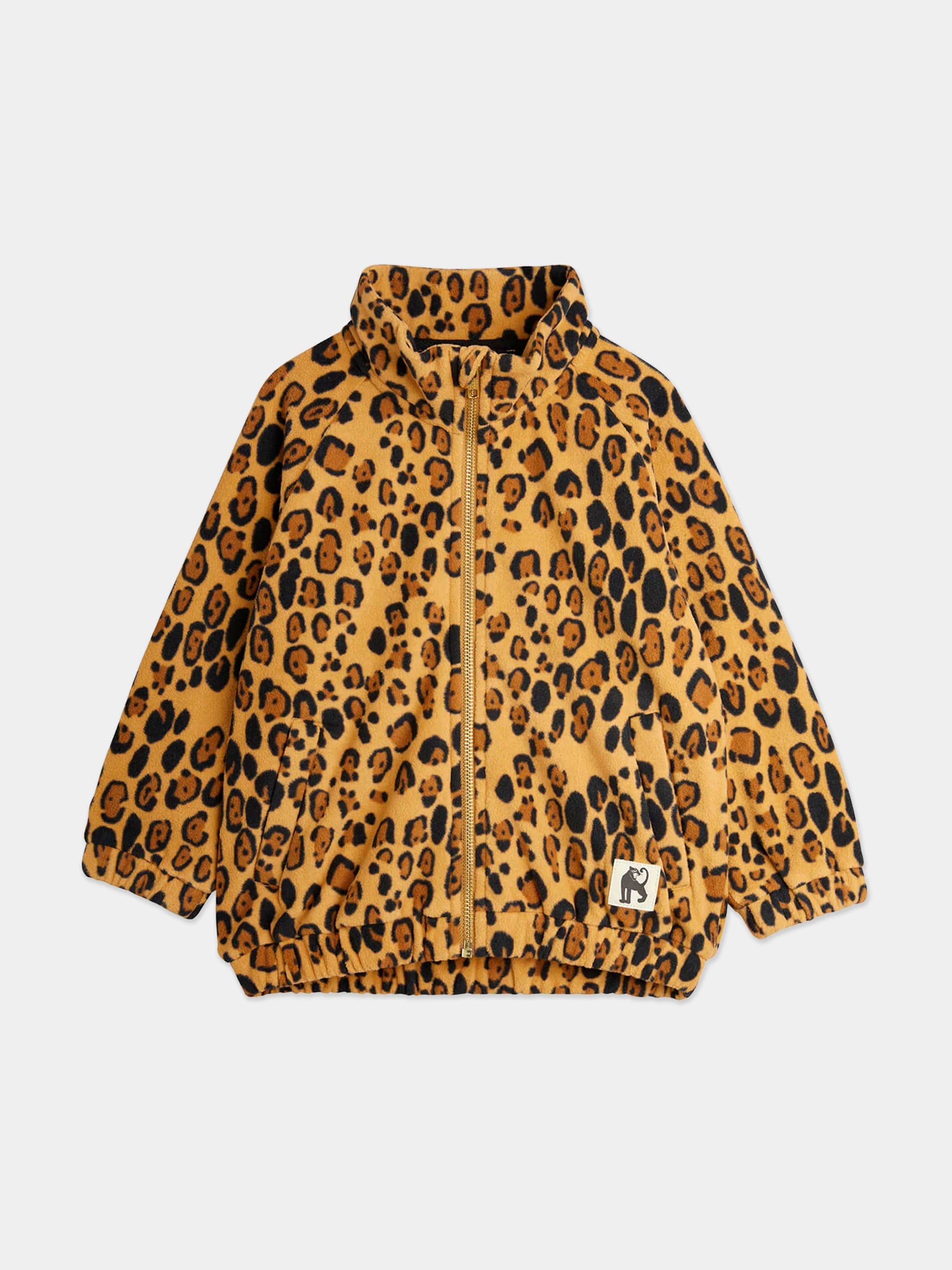 Mini Rodini Girls Leopard Zip Up Top in Brown Childsplay Clothing
