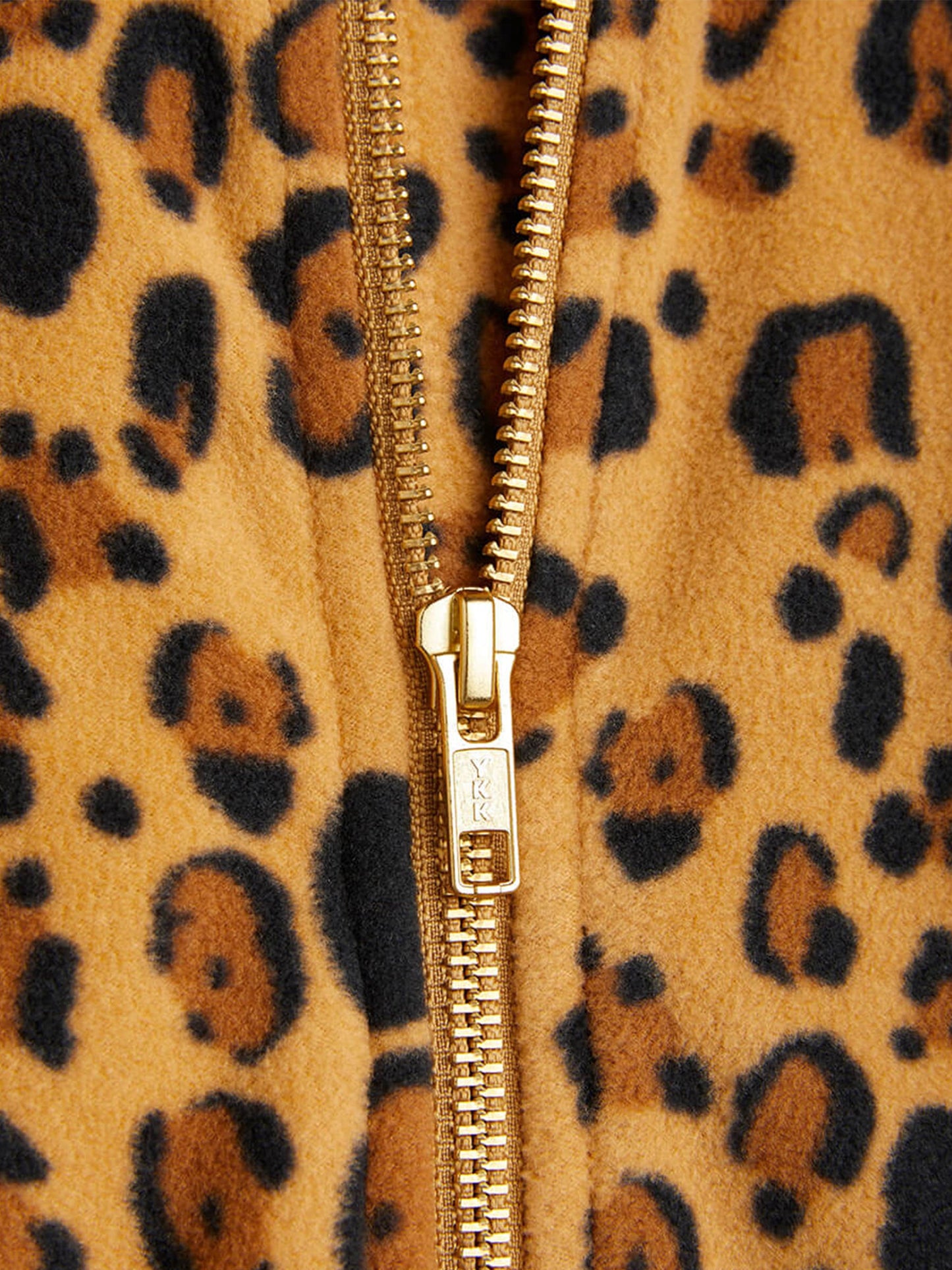 Mini Rodini Girls Leopard Zip Up Top in Brown Childsplay Clothing