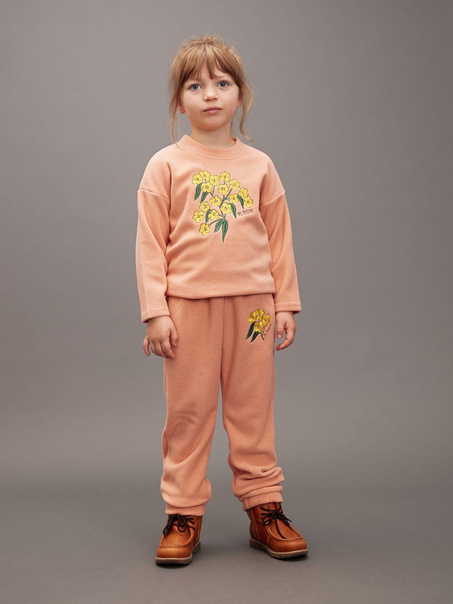 Mini Rodini Girls Alpine Flowers Long Sleeve T-Shirt in Pink Childsplay Clothing