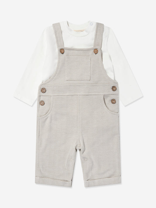 Mininio Baby Dungaree and T-Shirt Set in Beige Childsplay Clothing
