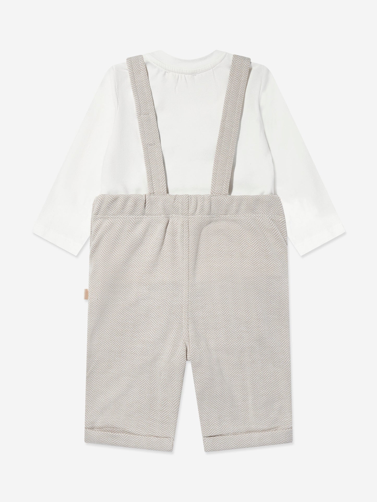 Mininio Baby Dungaree and T-Shirt Set in Beige Childsplay Clothing