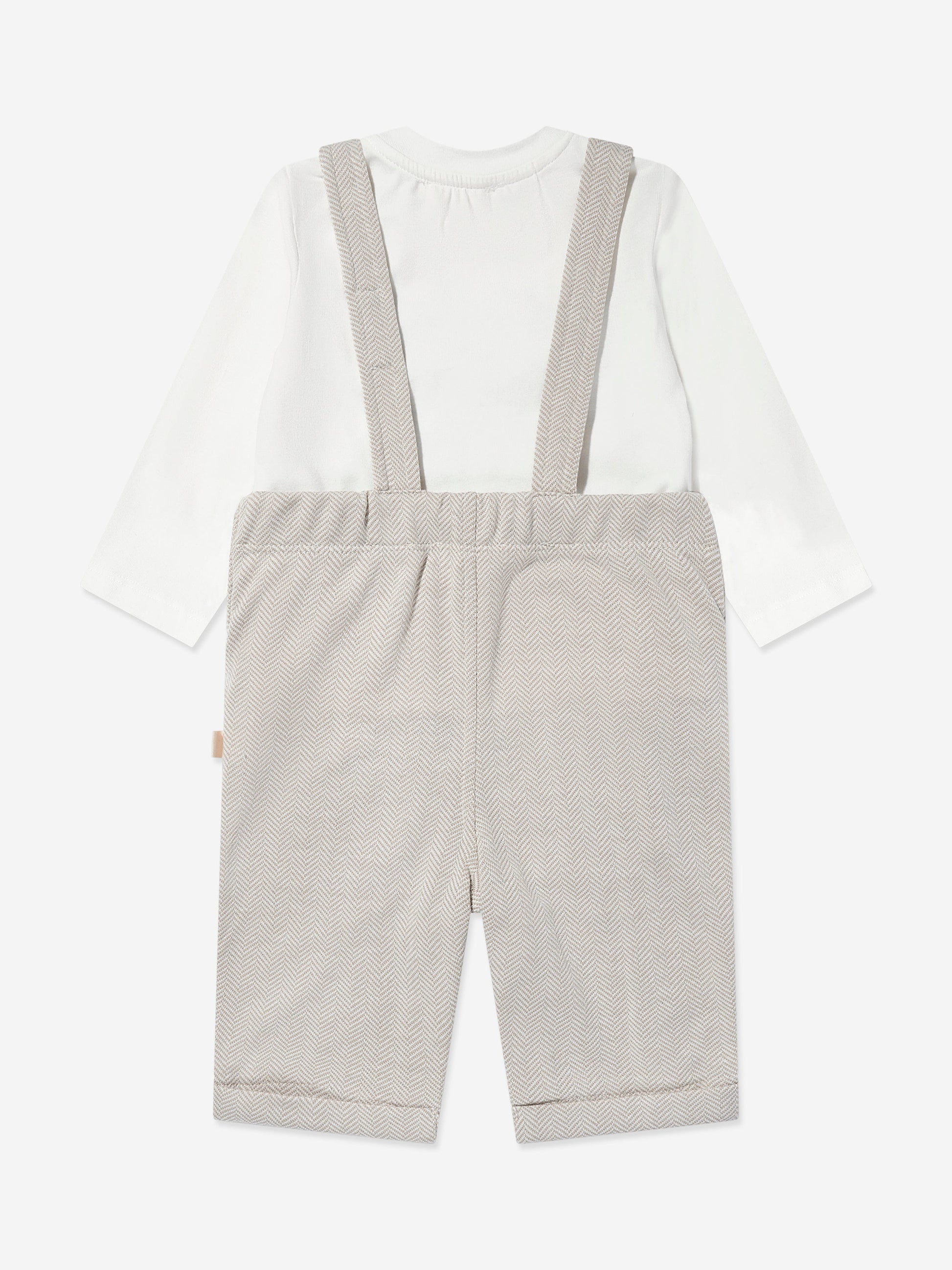 Mininio Baby Dungaree and T-Shirt Set in Beige Childsplay Clothing