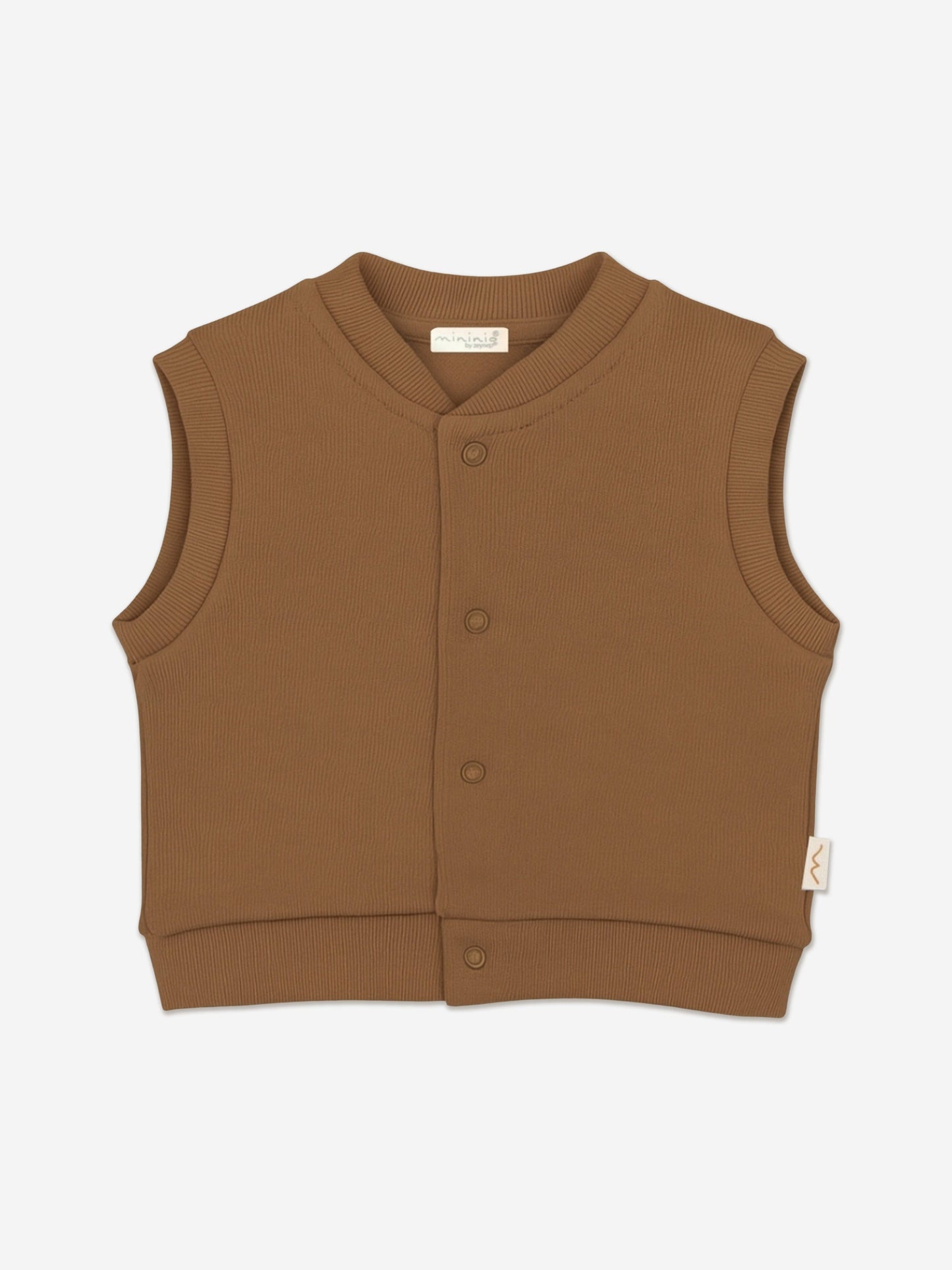 Mininio Baby Organic Cotton Vest in Brown Childsplay Clothing