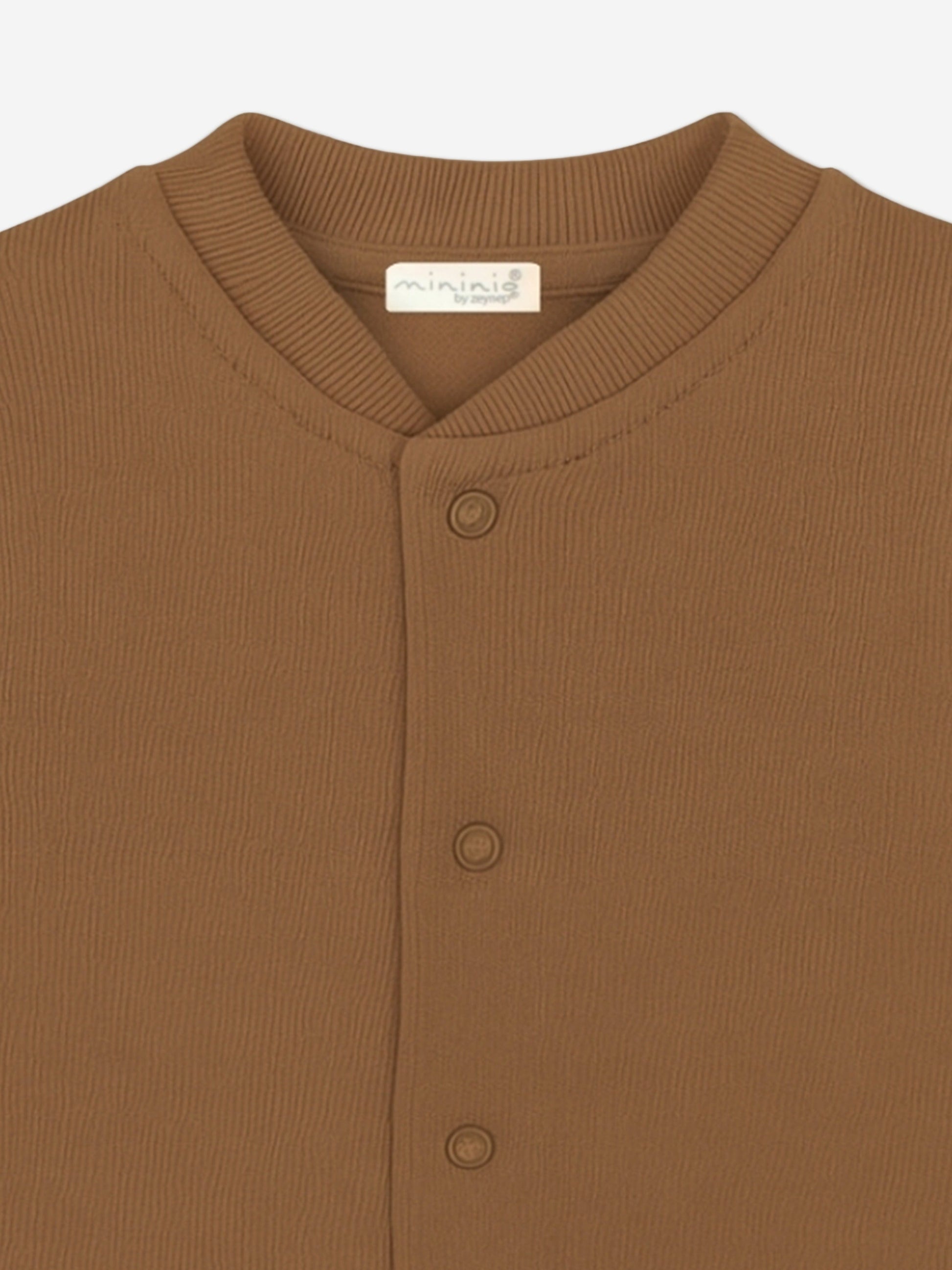 Mininio Baby Organic Cotton Vest in Brown Childsplay Clothing
