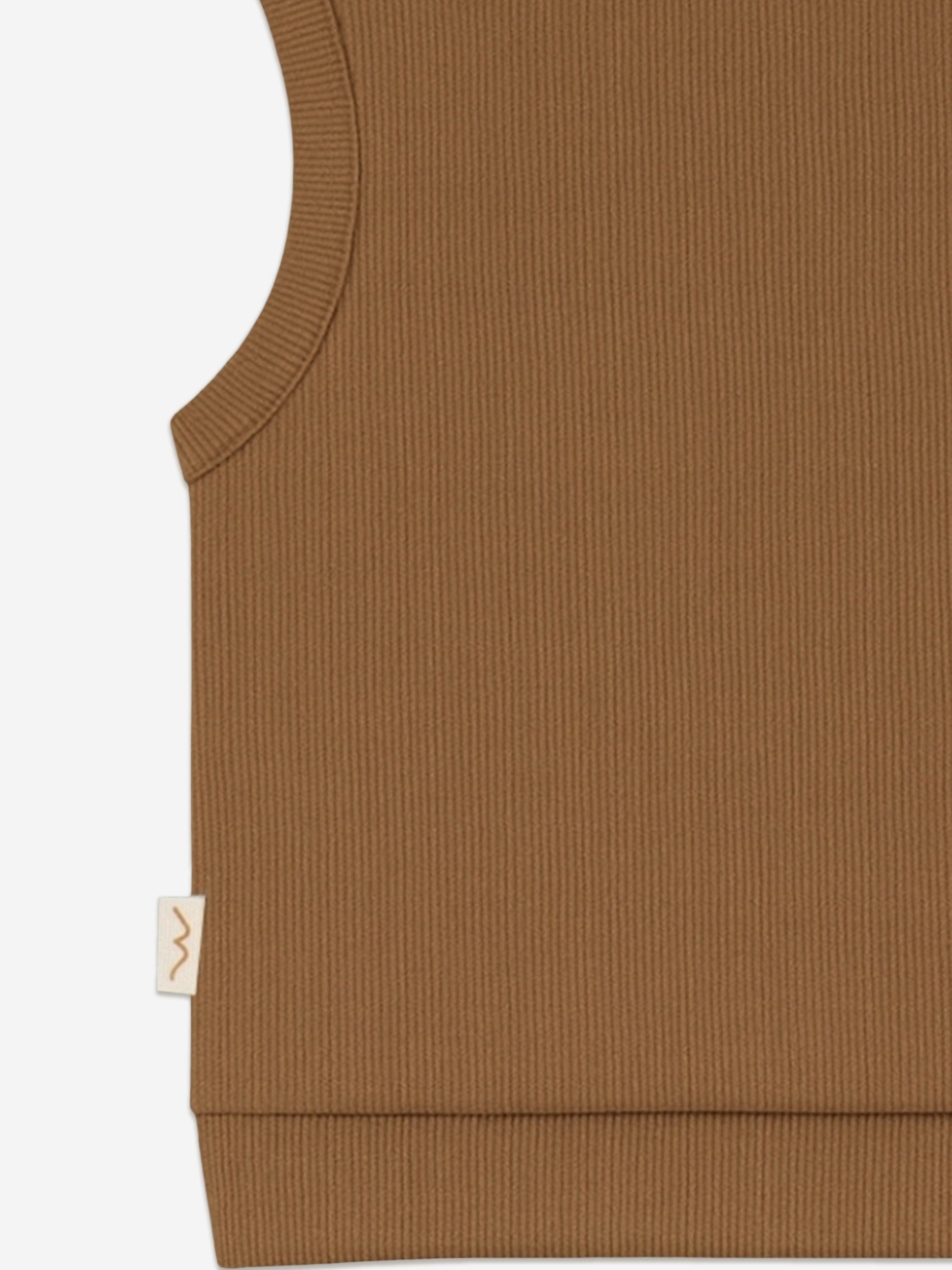 Mininio Baby Organic Cotton Vest in Brown Childsplay Clothing