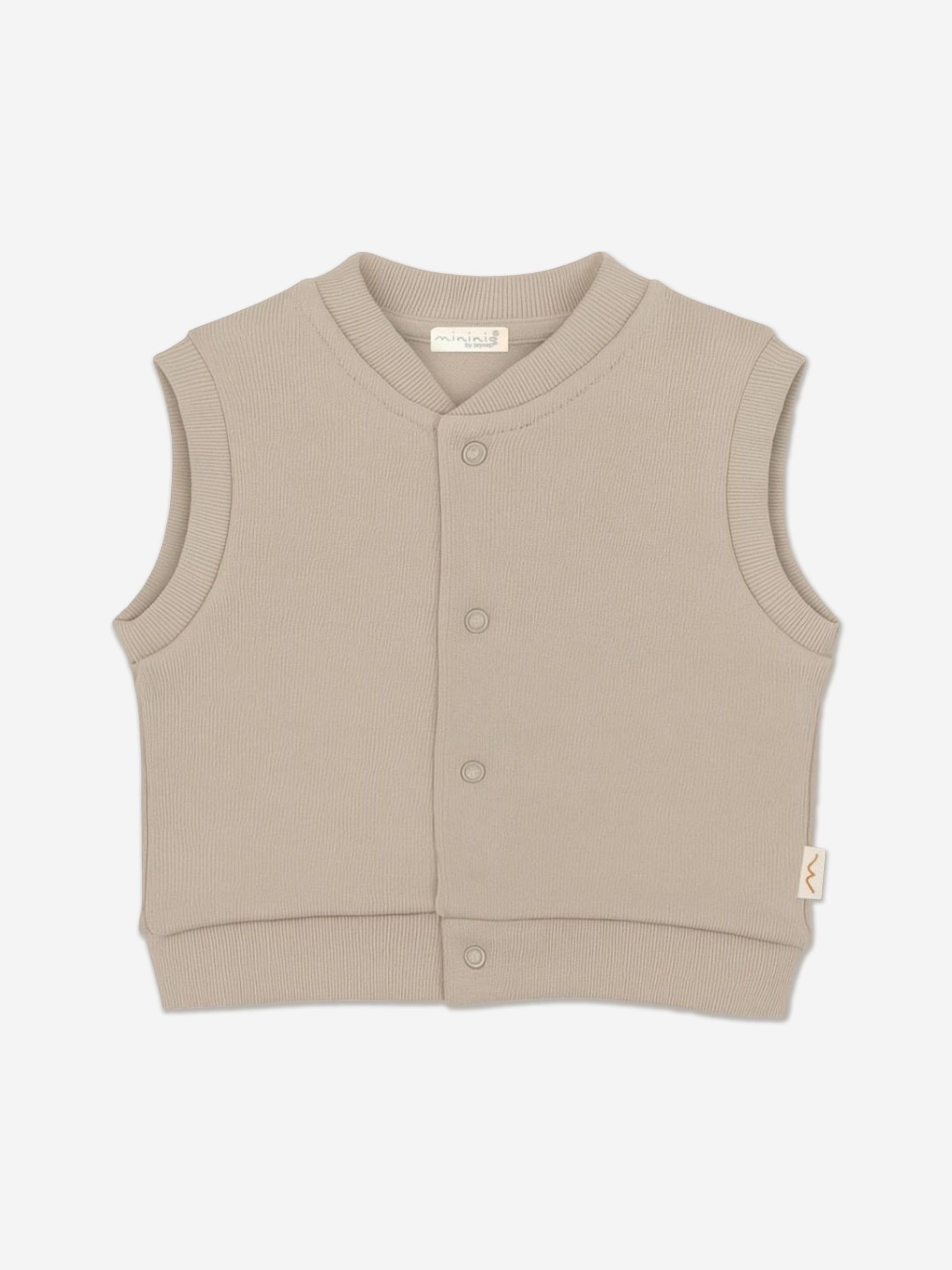 Mininio Baby Organic Cotton Vest in Beige Childsplay Clothing