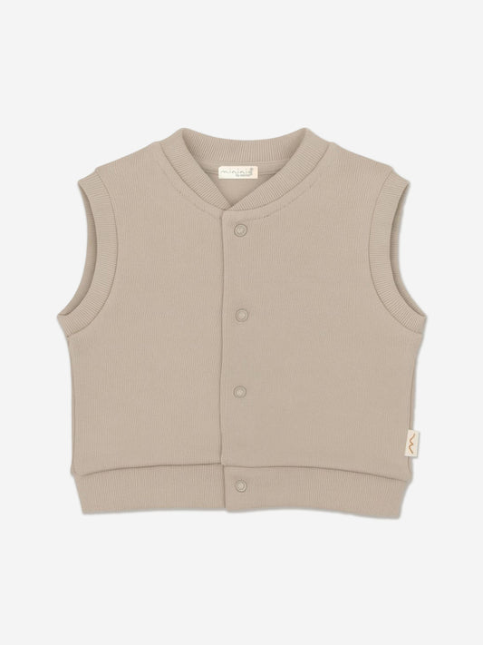 Mininio Baby Organic Cotton Vest in Beige Childsplay Clothing