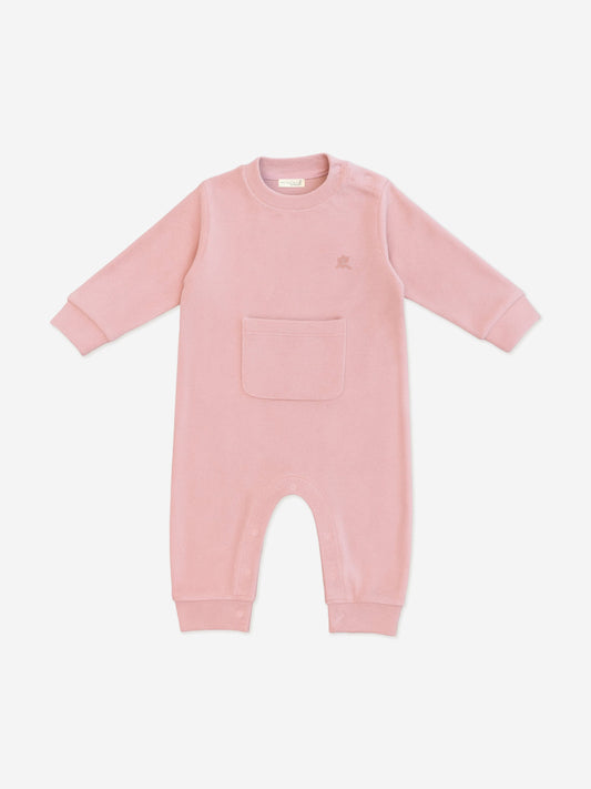 Mininio Baby Girls Cotton Fleece Romper in Pink Childsplay Clothing