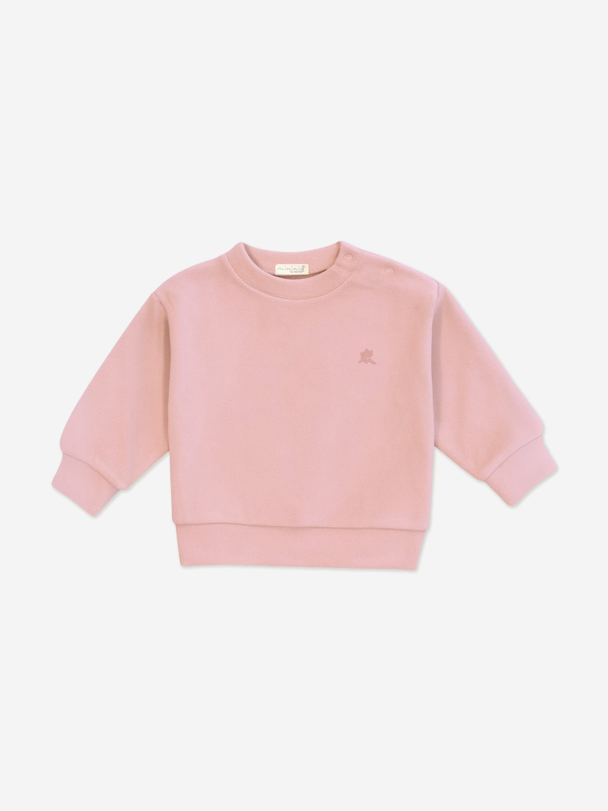Mininio Baby Girls Cotton Fleece Tracksuit in Pink Childsplay Clothing