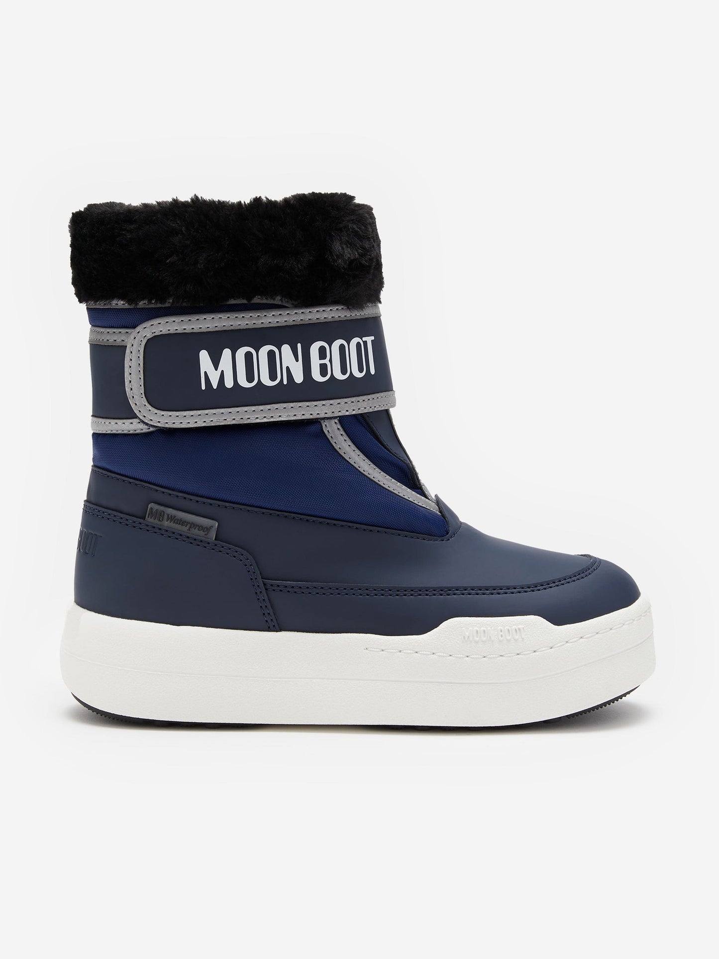 Moon Boot Boys JR Park Strap Boots in Navy Childsplay Clothing