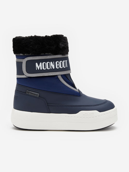 Moon Boot Boys JR Park Strap Boots in Navy Childsplay Clothing