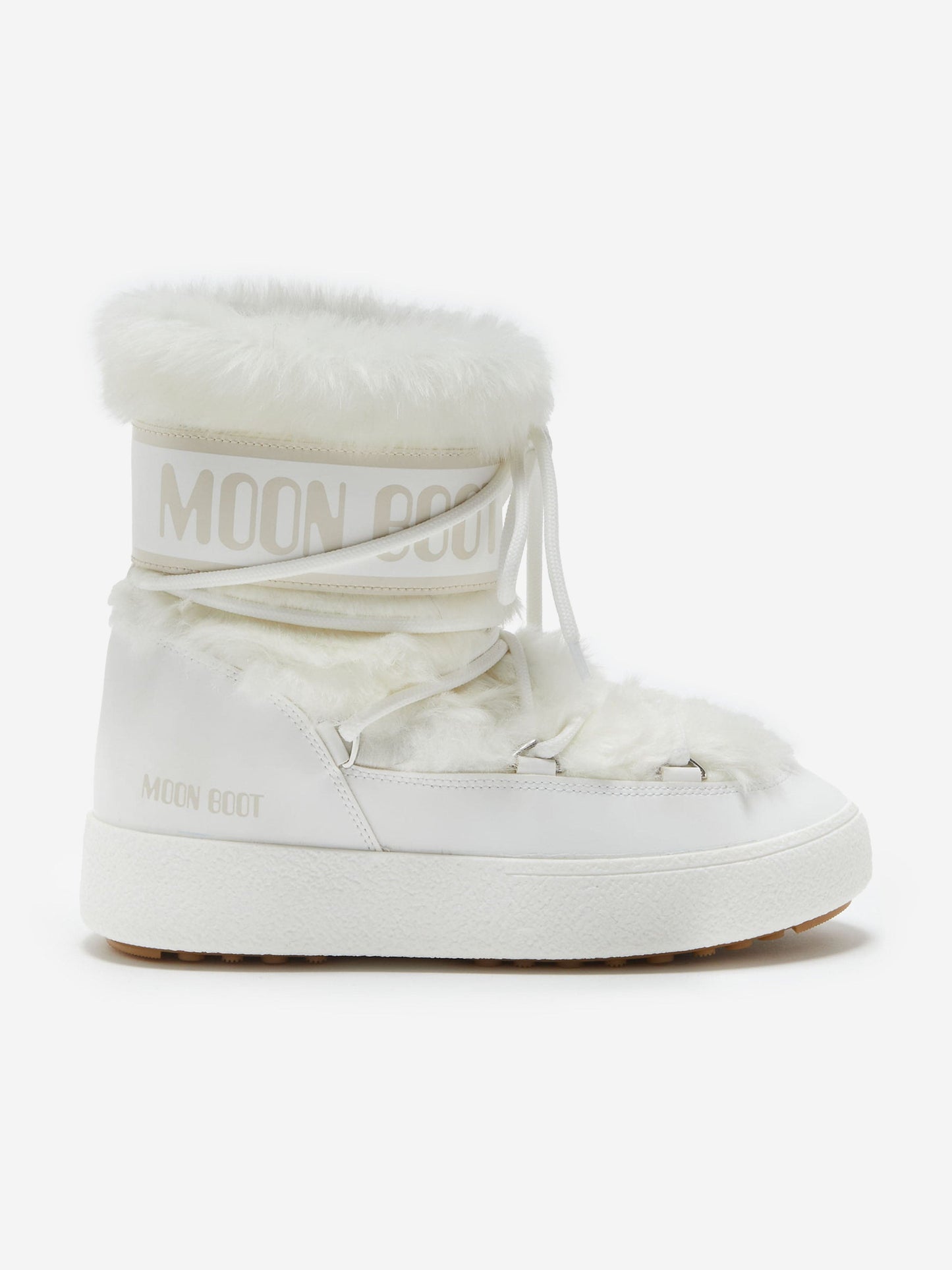 Moon Boot Girls Ltrack Faux Fur Boots in White Childsplay Clothing