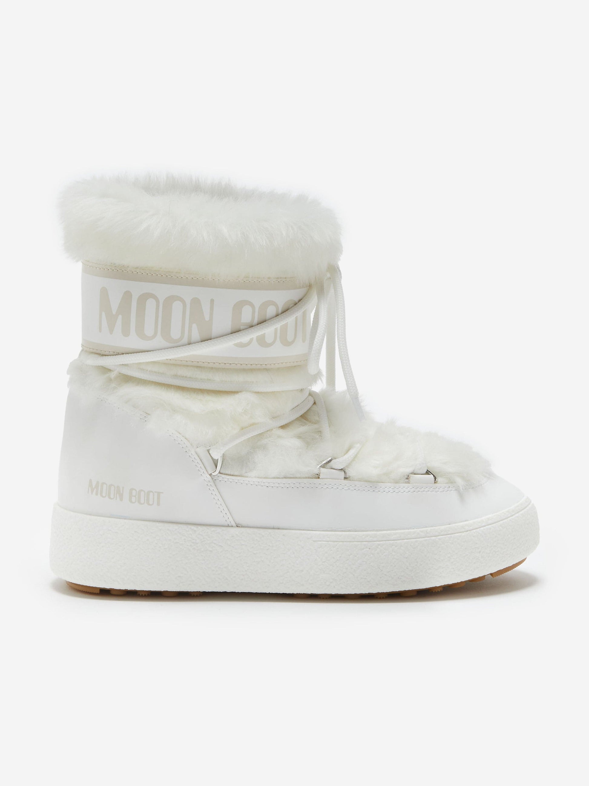 Moon Boot Girls Ltrack Faux Fur Boots in White Childsplay Clothing
