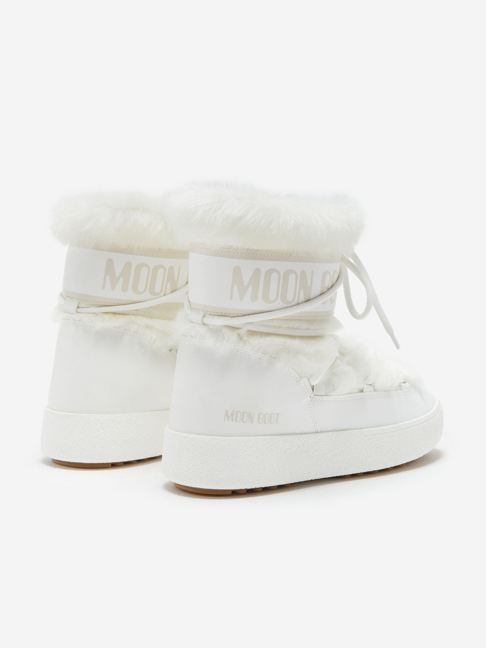 Moon Boot Girls Ltrack Faux Fur Boots in White Childsplay Clothing