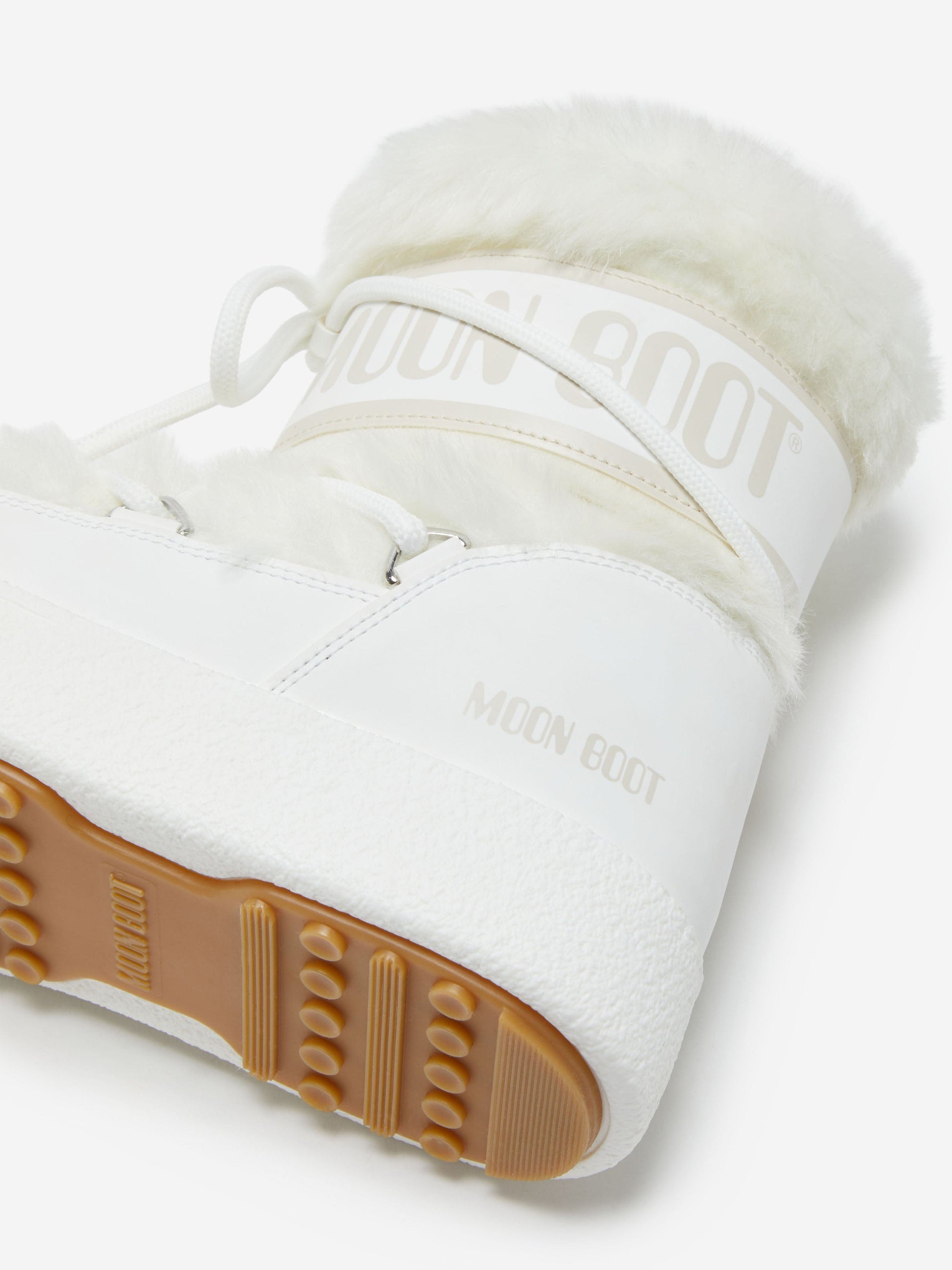 Moon Boot Girls Ltrack Faux Fur Boots in White Childsplay Clothing