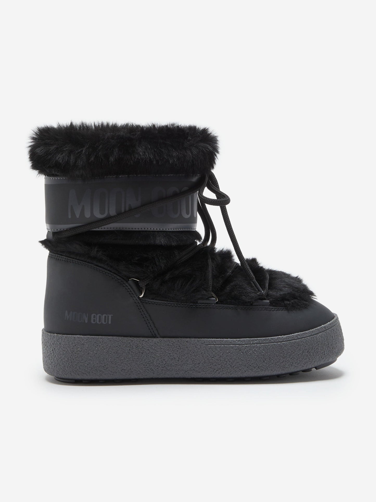 Moon Boot Girls Ltrack Faux Fur Boots in Black Childsplay Clothing