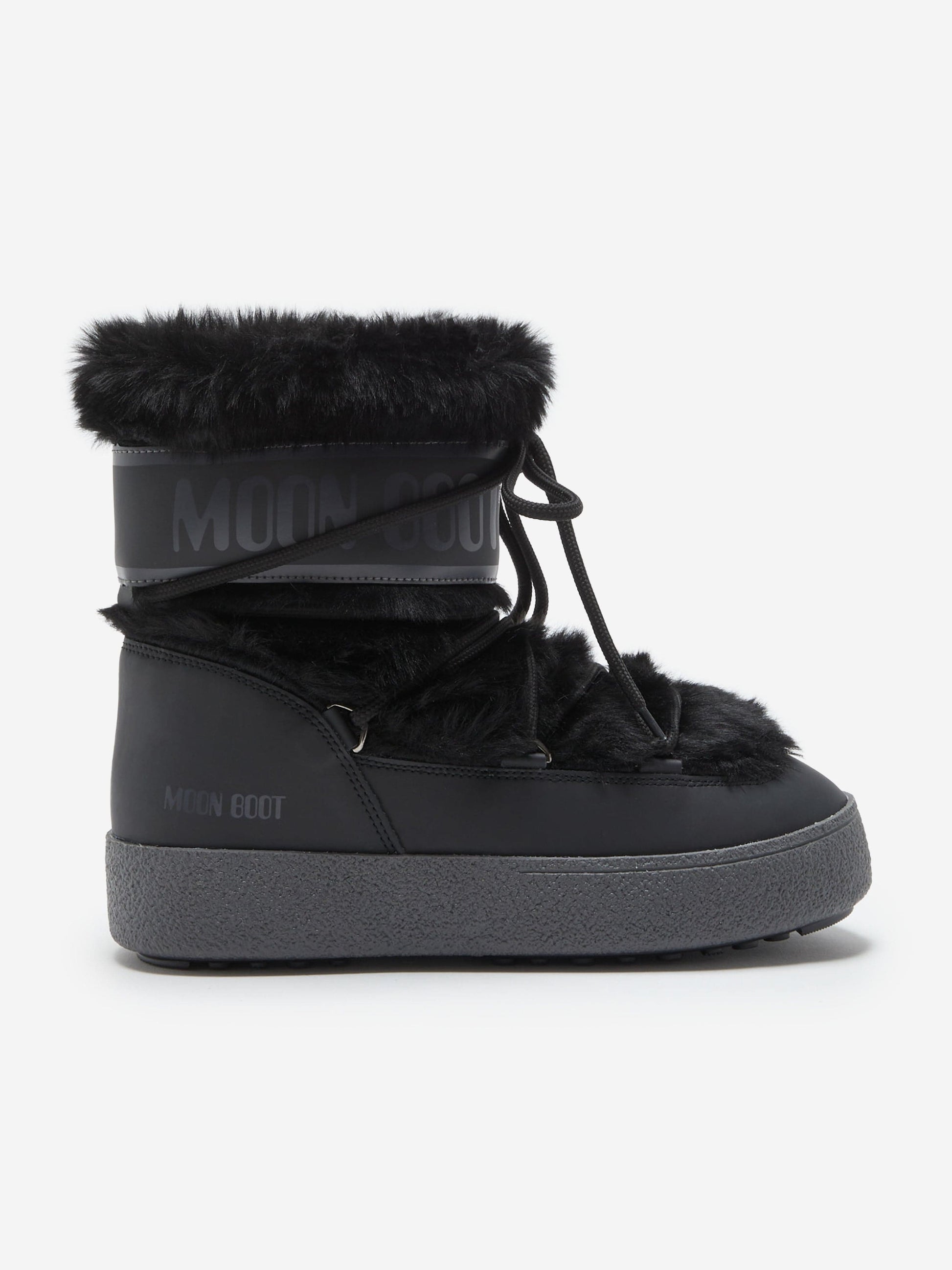 Moon Boot Girls Ltrack Faux Fur Boots in Black Childsplay Clothing