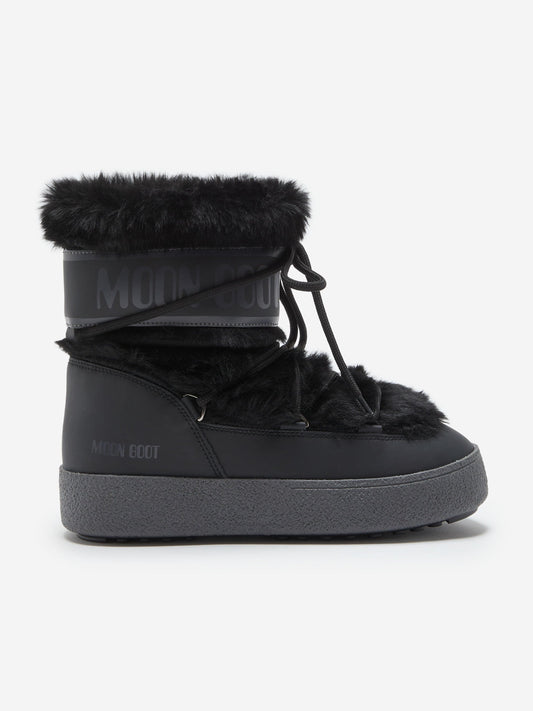 Moon Boot Girls Ltrack Faux Fur Boots in Black Childsplay Clothing