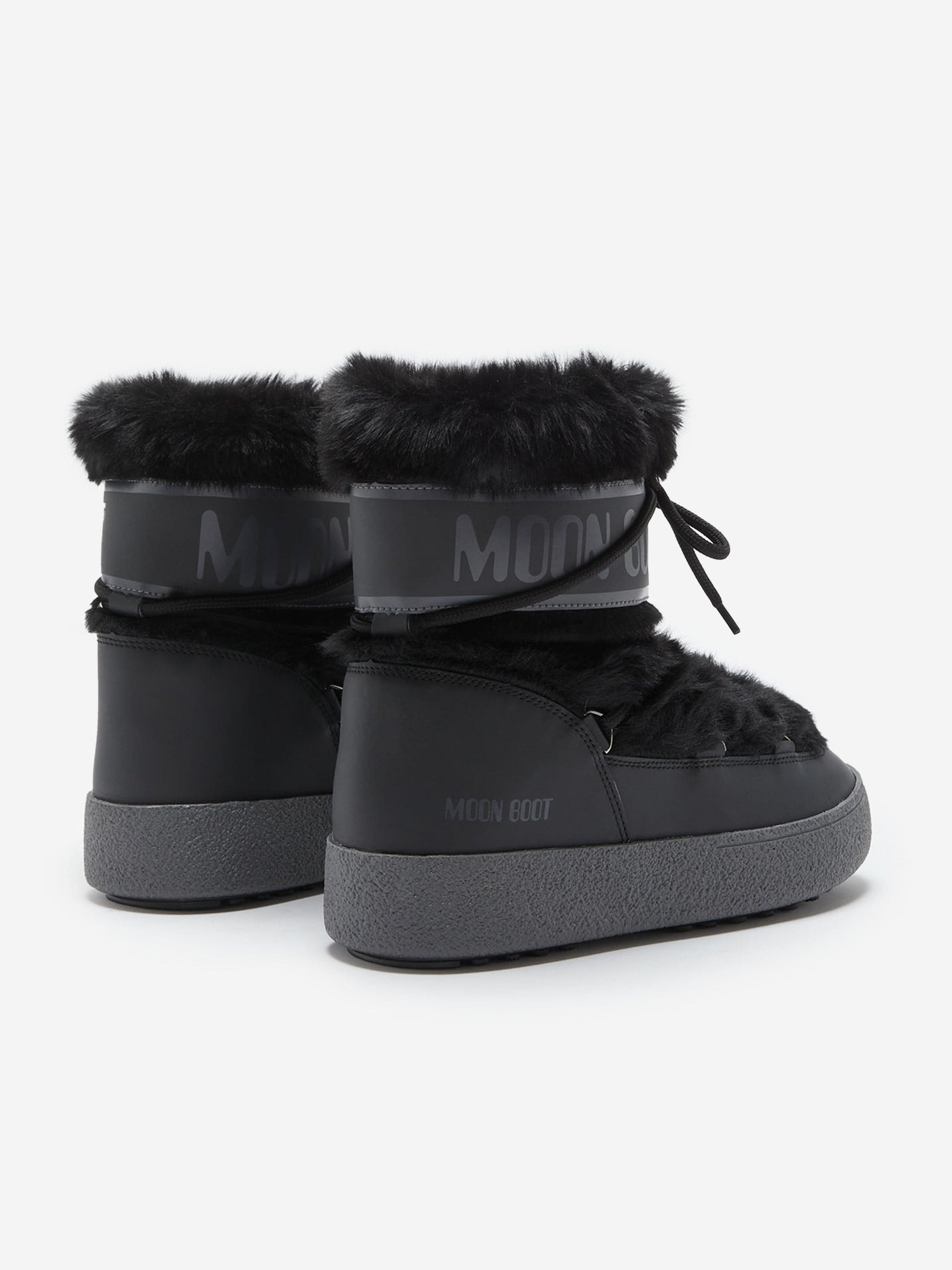 Moon Boot Girls Ltrack Faux Fur Boots in Black Childsplay Clothing