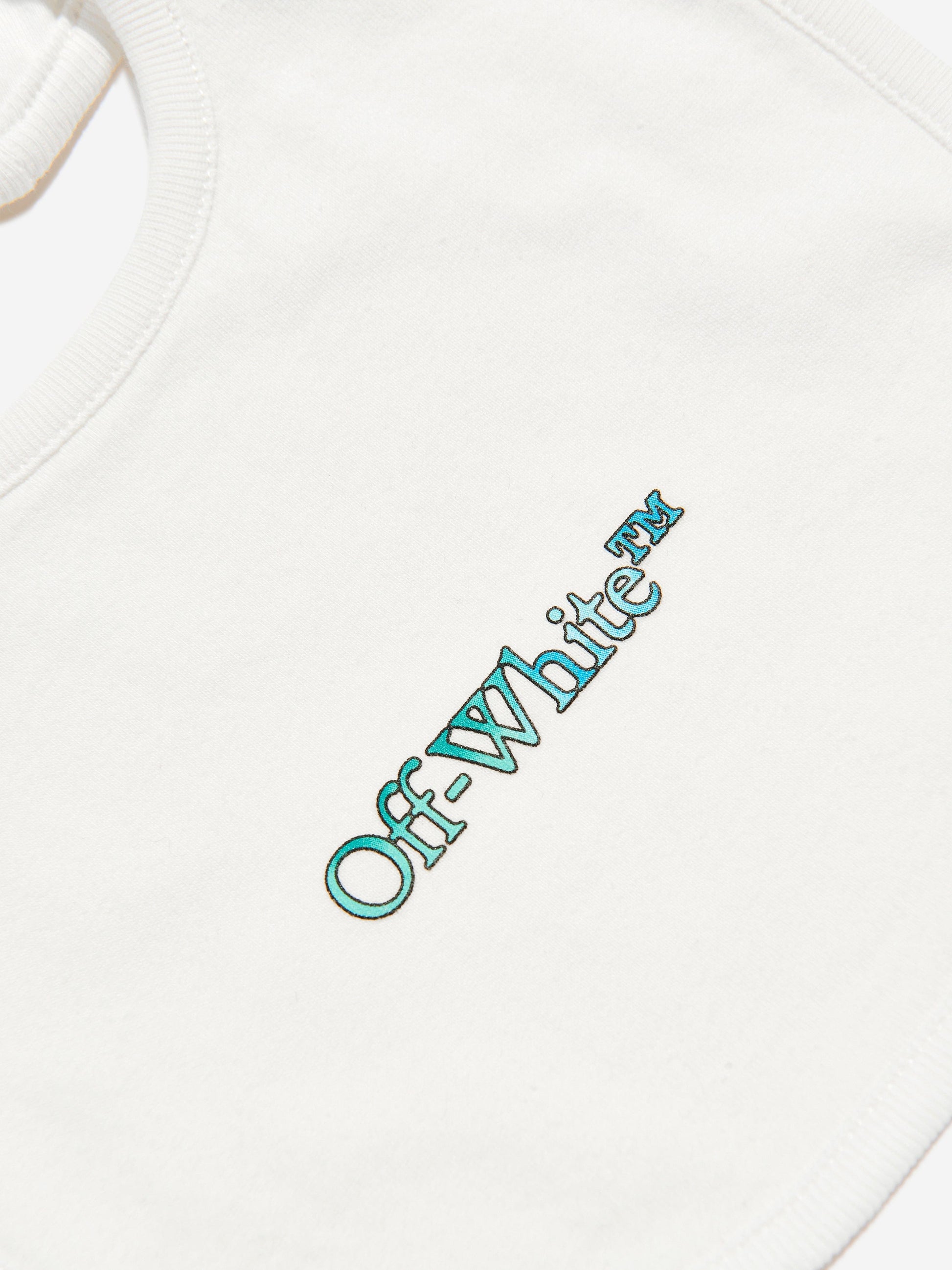 Off-White Baby Boys Bookish Watercolour Romper Set in White Childsplay Clothing
