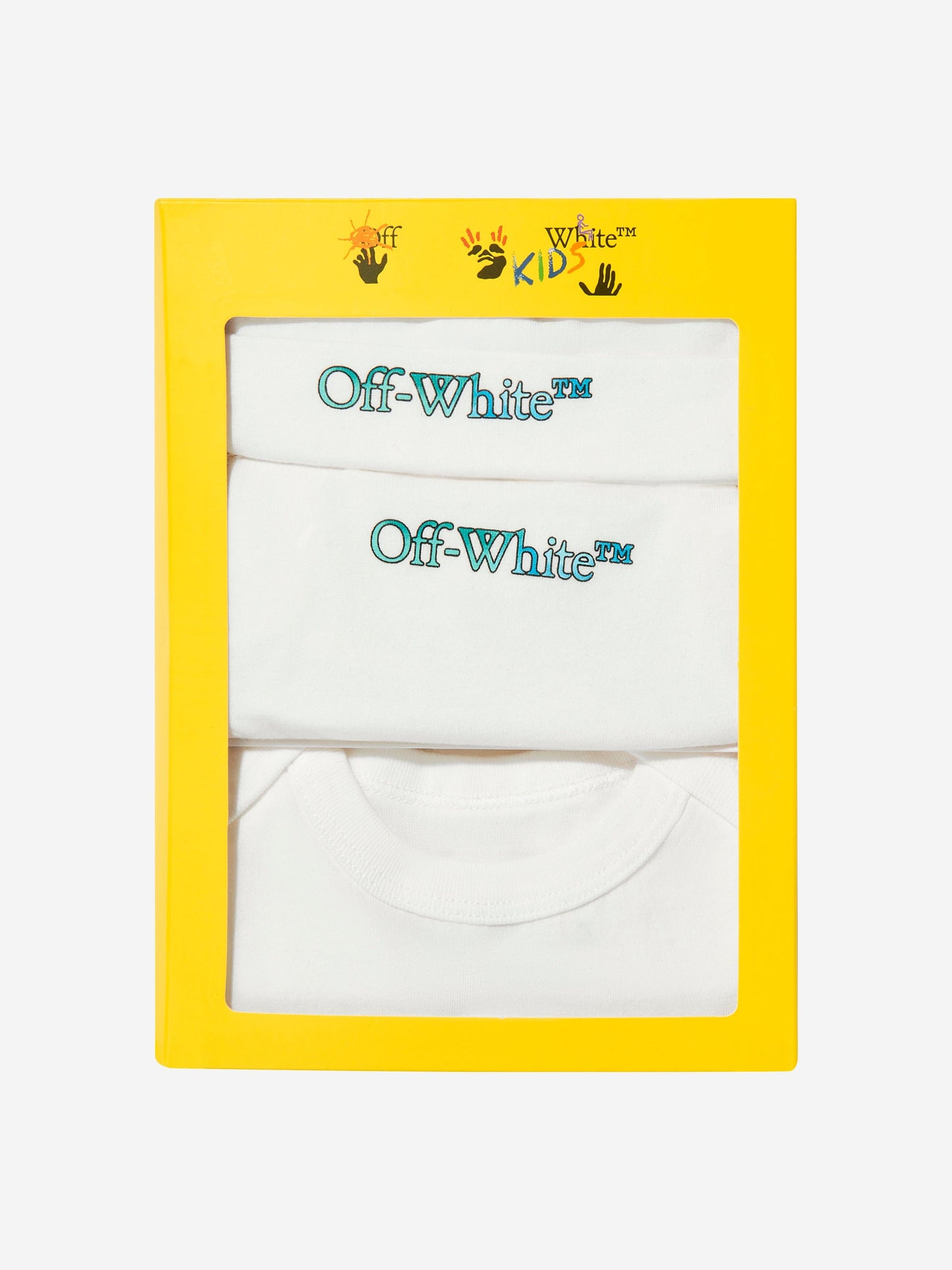 Off-White Baby Boys Bookish Watercolour Romper Set in White Childsplay Clothing