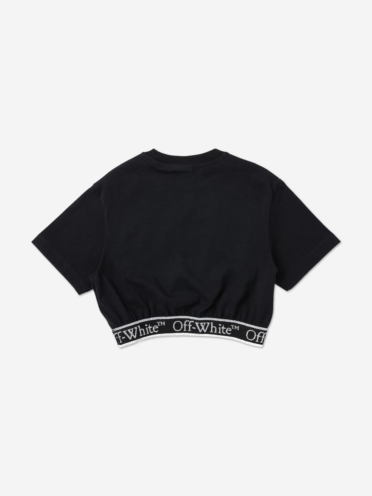 Off-White Girls Bookish Logoband Crop Top in Black Childsplay Clothing