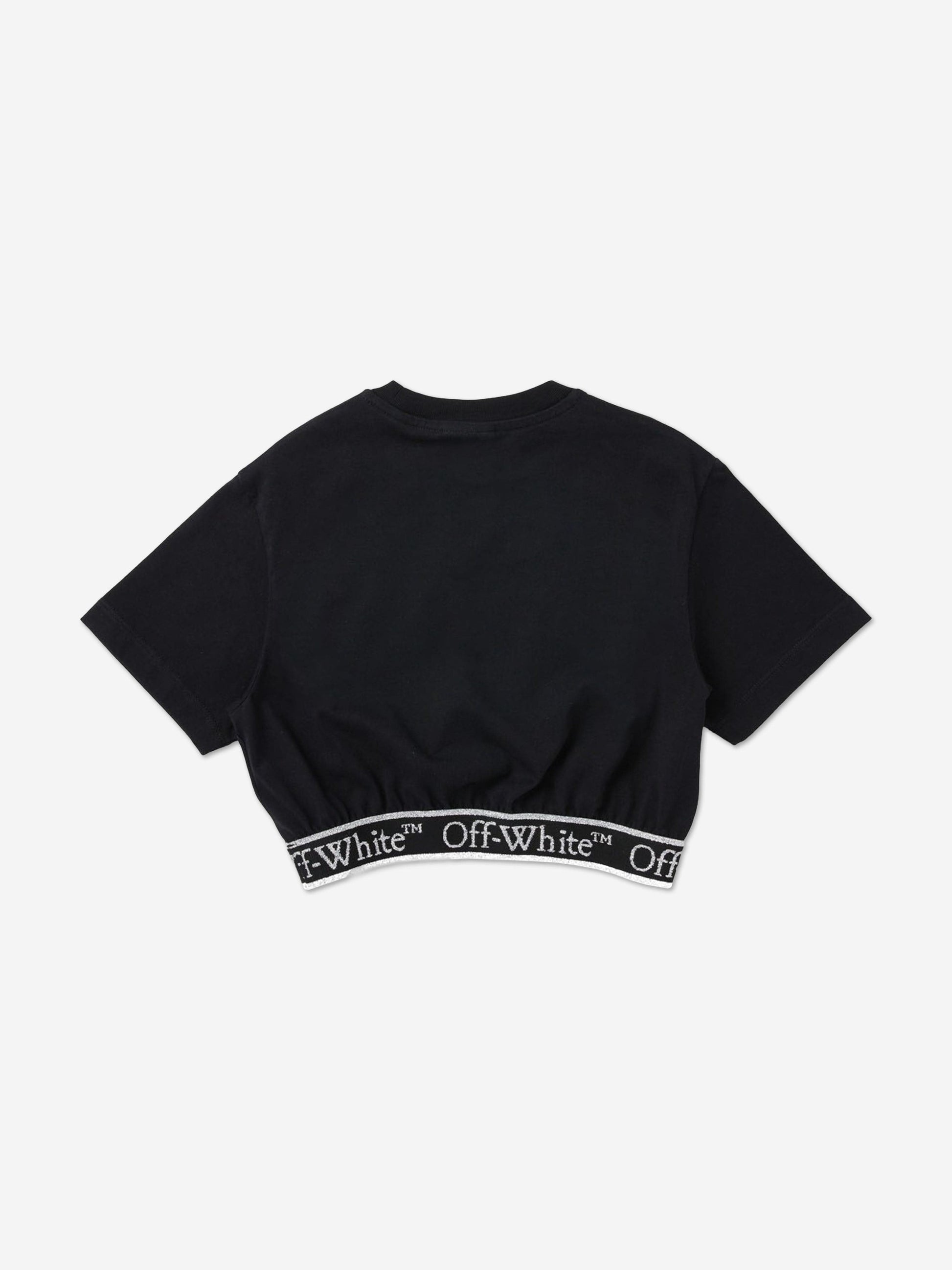 Off-White Girls Bookish Logoband Crop Top in Black Childsplay Clothing