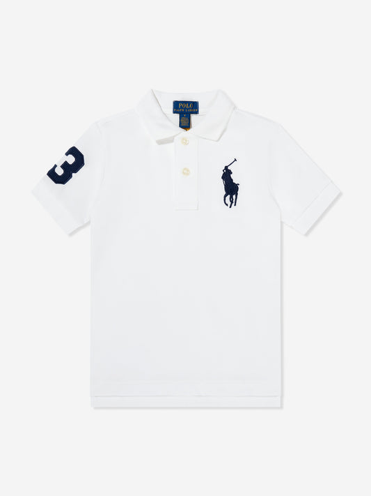 Ralph Lauren Boys Logo Polo Top in White Childsplay Clothing