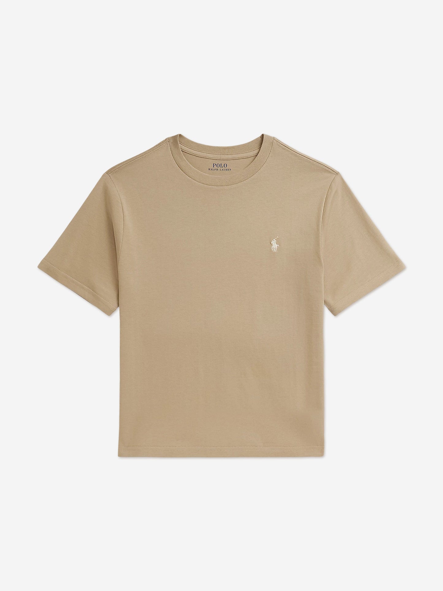 Ralph Lauren Boys Jersey Logo T-Shirt in Beige Childsplay Clothing