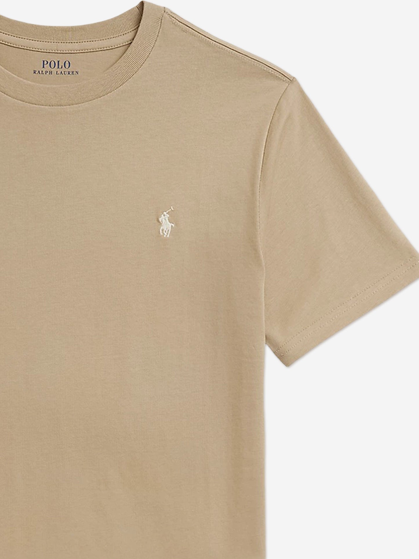 Ralph Lauren Boys Jersey Logo T-Shirt in Beige Childsplay Clothing