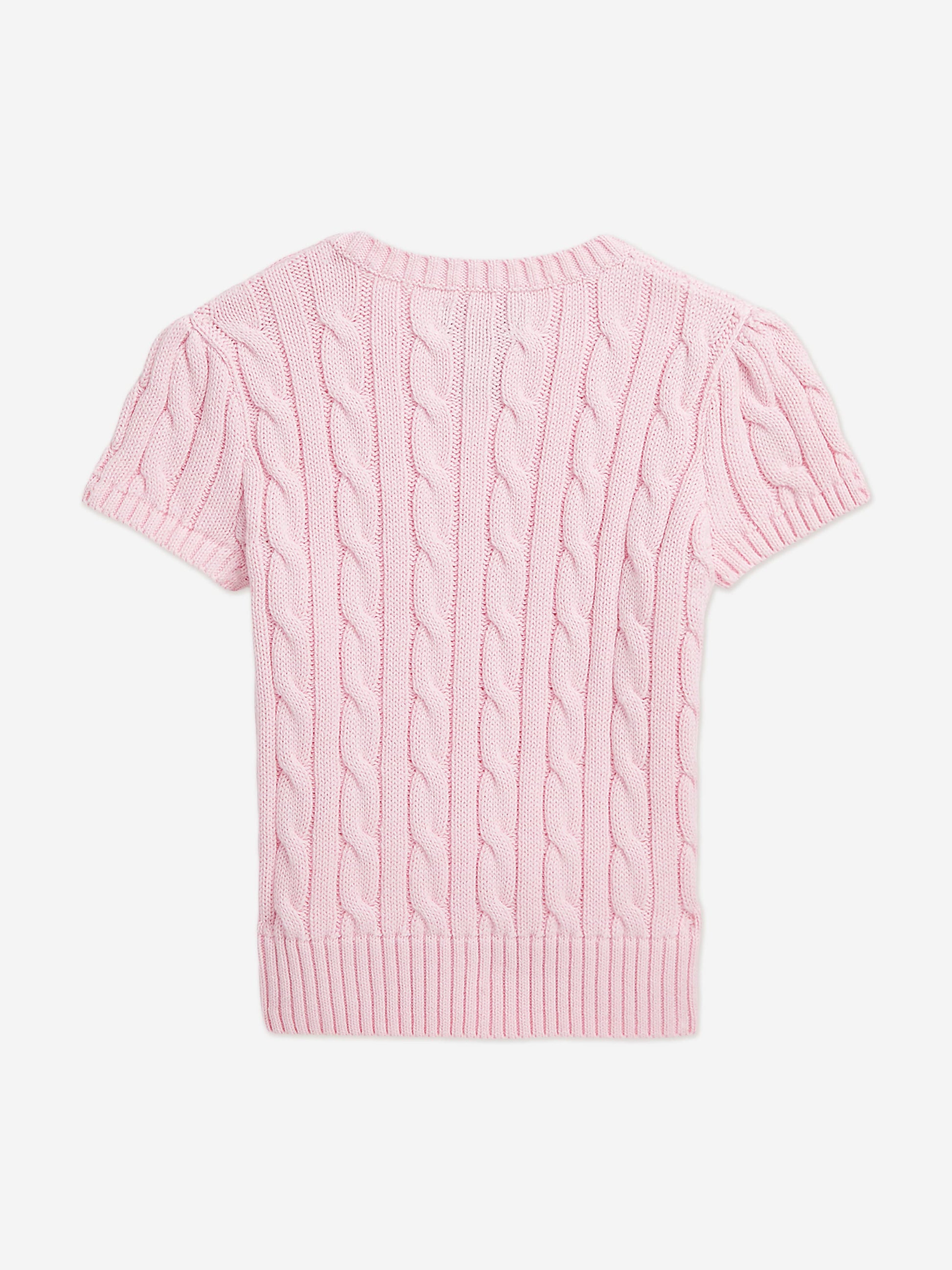 Ralph Lauren Girls Cable Knit Pullover in Pink Childsplay Clothing