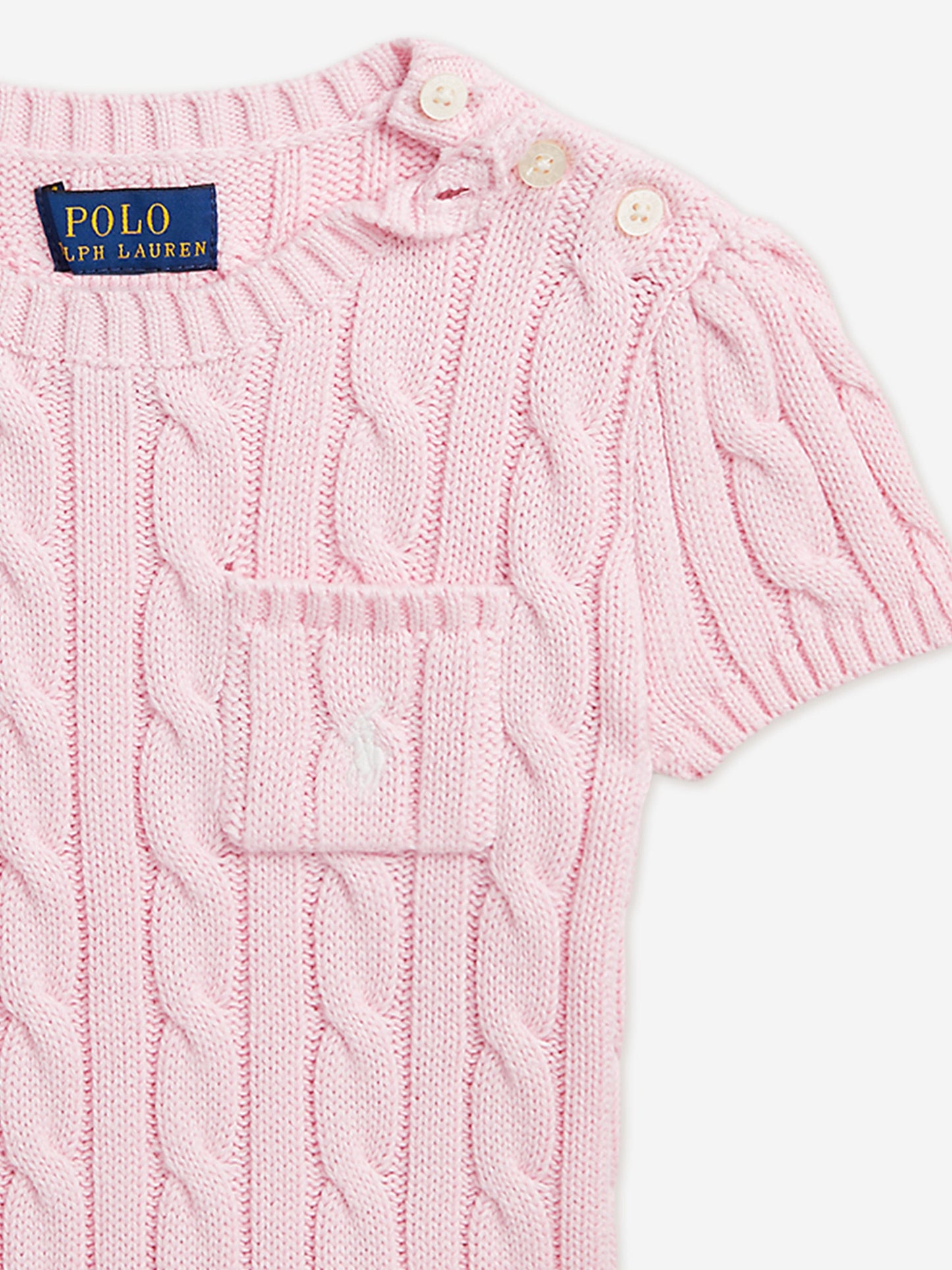 Ralph Lauren Girls Cable Knit Pullover in Pink Childsplay Clothing