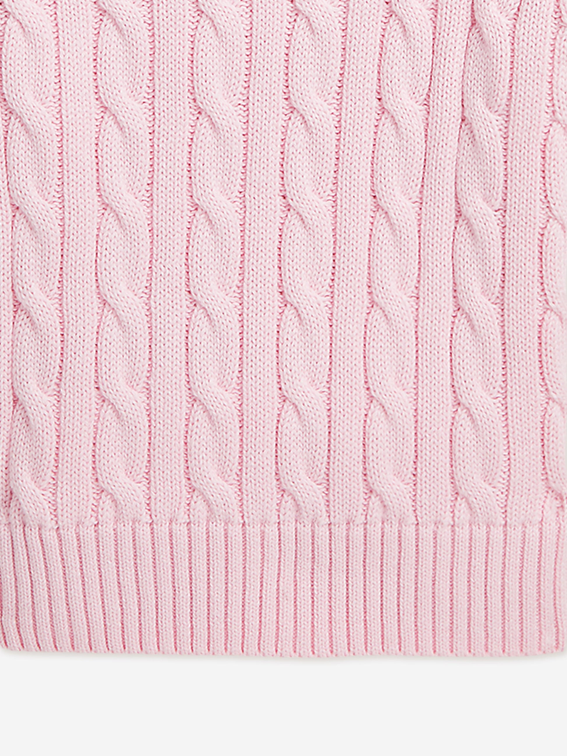 Ralph Lauren Girls Cable Knit Pullover in Pink Childsplay Clothing