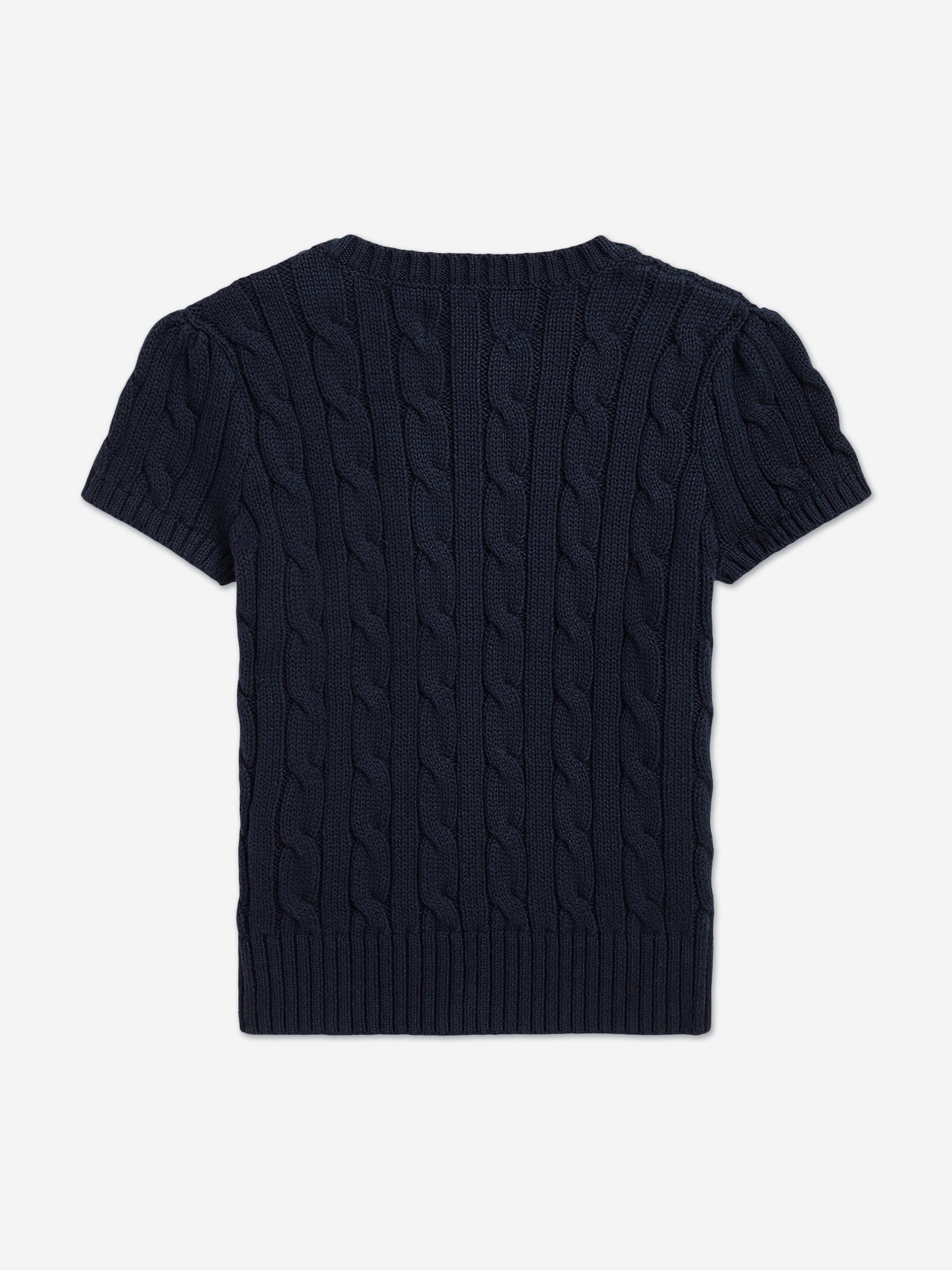 Ralph Lauren Girls Cable Knit Pullover in Navy Childsplay Clothing