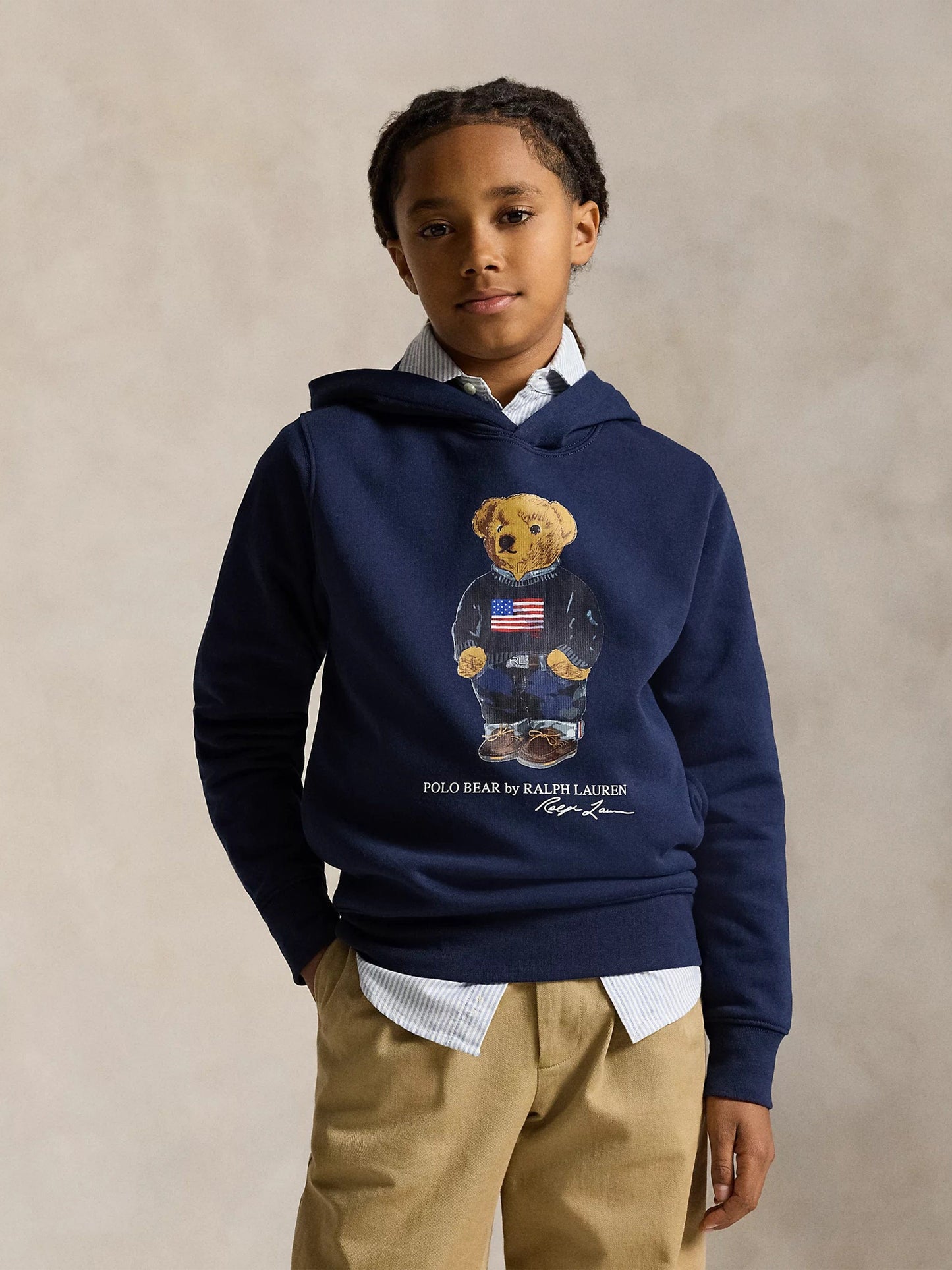 Ralph Lauren Boys Polo Bear Hoodie In Navy Childsplay Clothing
