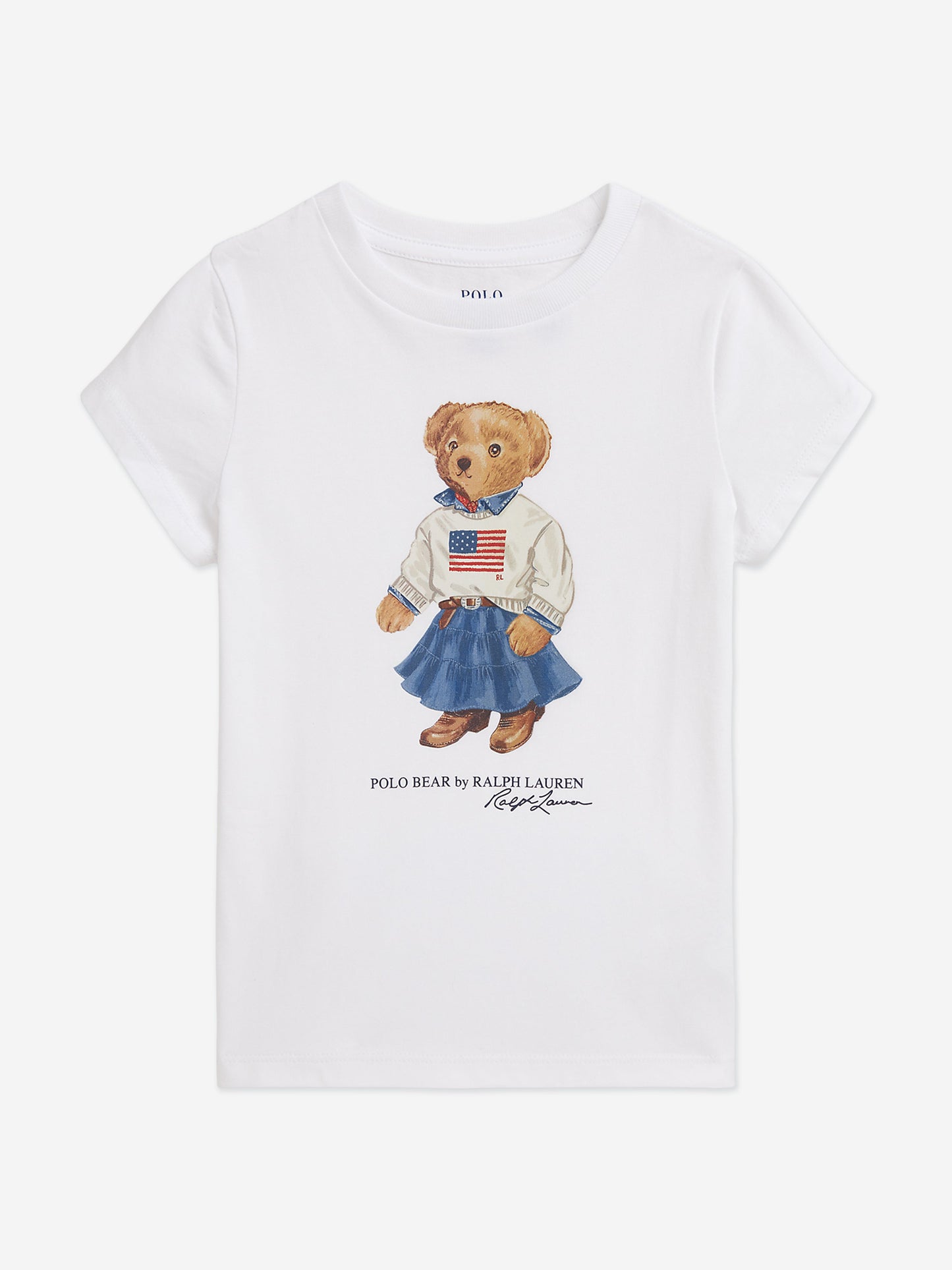 Ralph Lauren Girls Polo Bear T-Shirt in White Childsplay Clothing