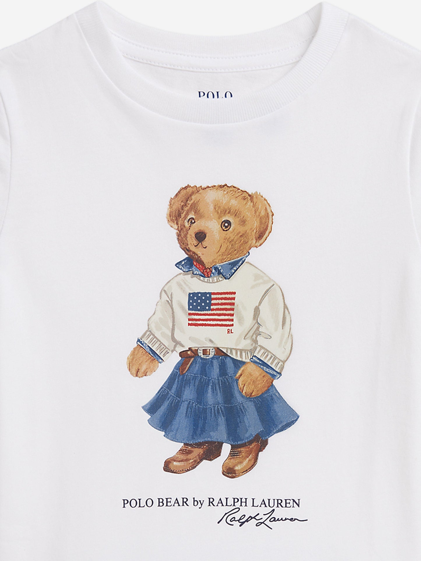 Ralph Lauren Girls Polo Bear T-Shirt in White Childsplay Clothing