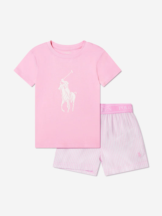 Ralph Lauren Girls Short Pyjama Set in Pink Childsplay Clothing