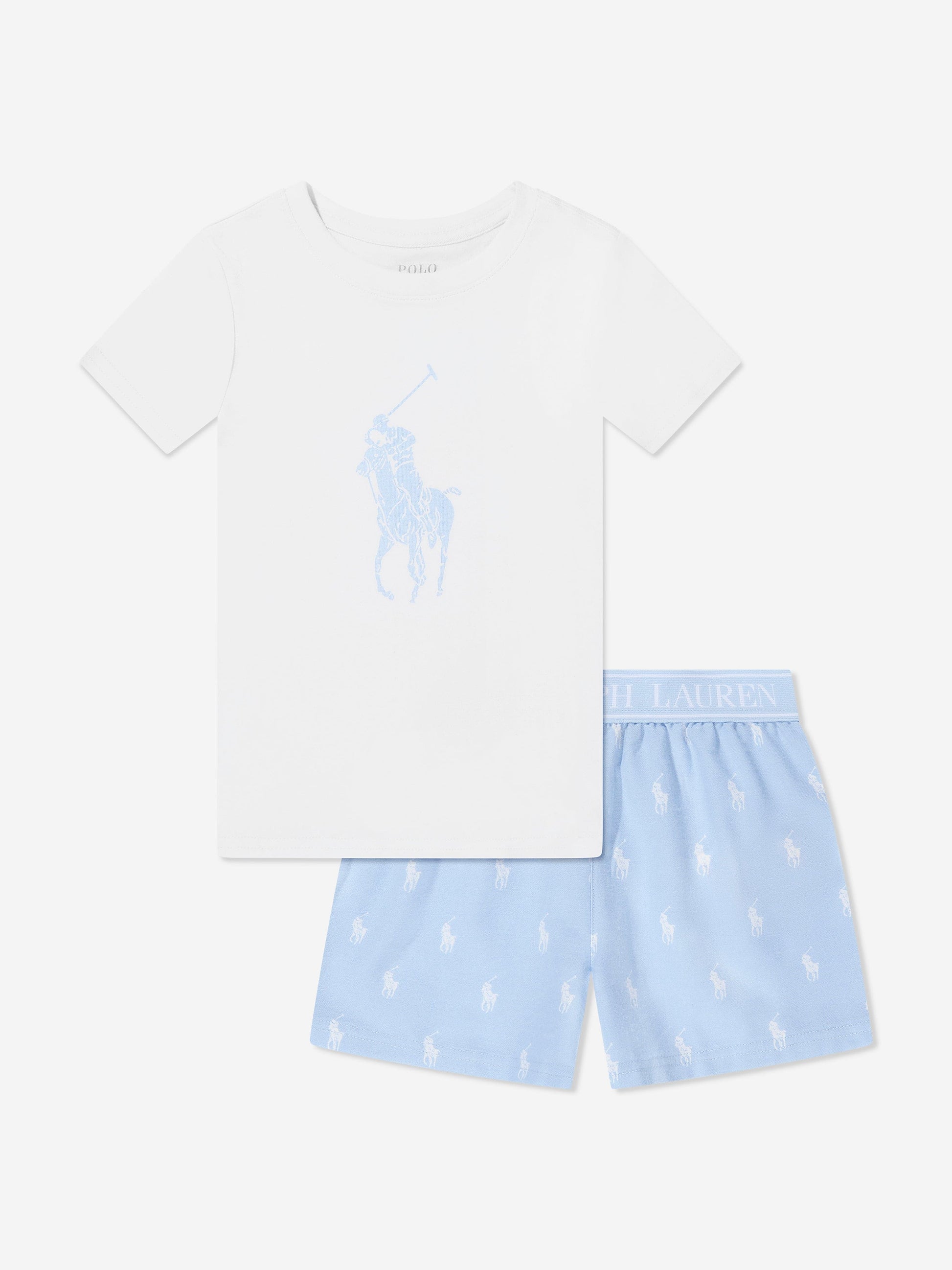 Ralph Lauren Girls Short Pyjamas Set in Blue Childsplay Clothing