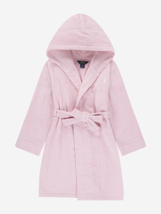 Ralph Lauren Girls Hooded Plush Terry Bathrobe in Pink Childsplay Clothing