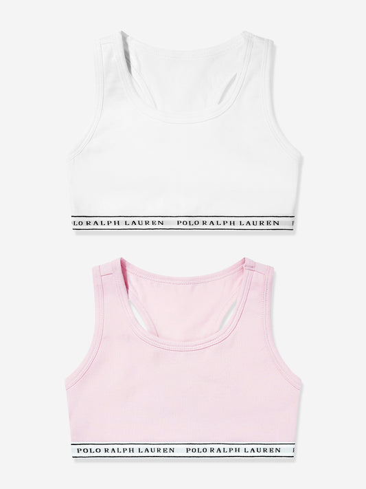 Ralph Lauren Girls 2 Pack Printed Bra Set in White Childsplay Clothing