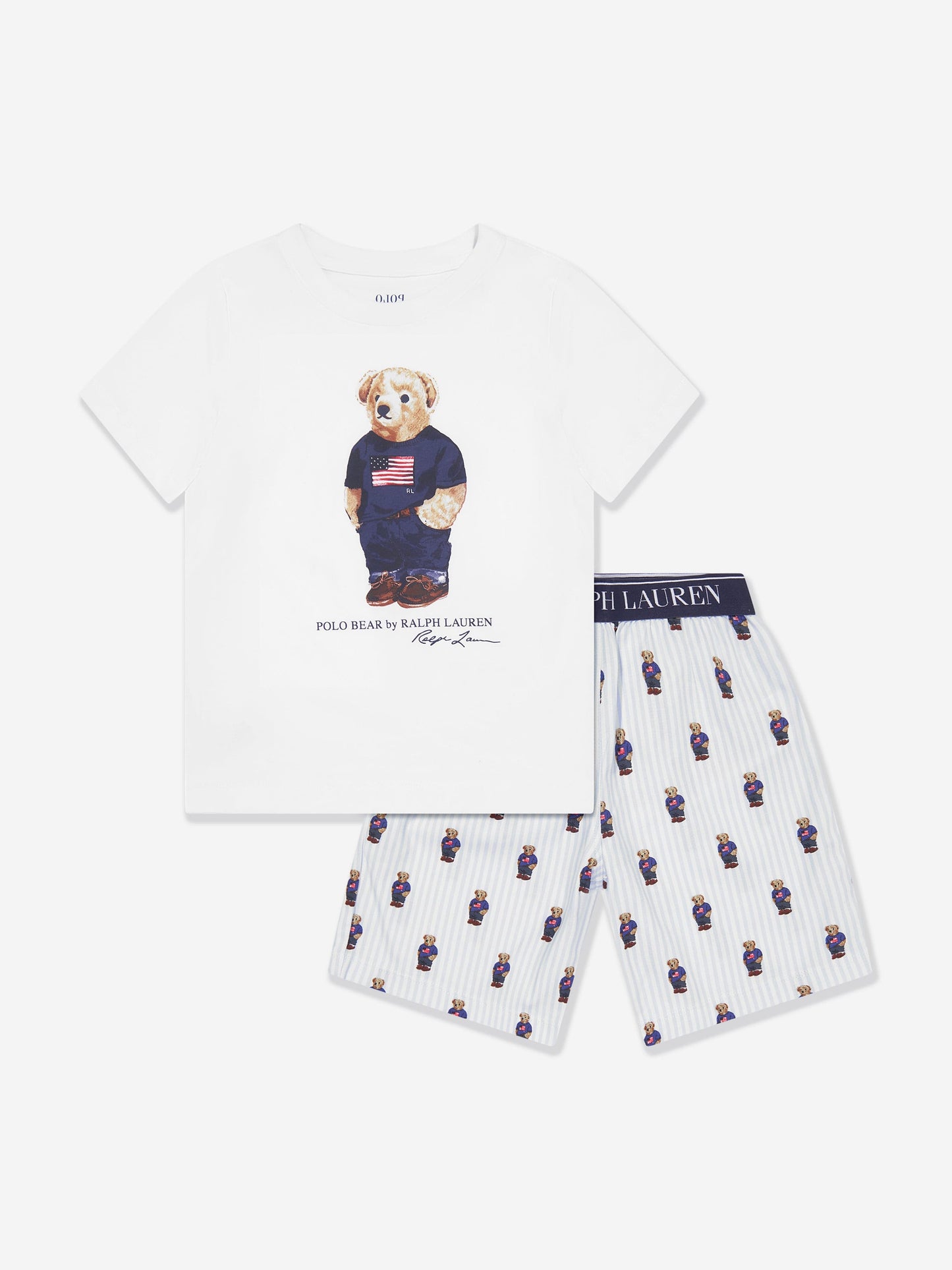 Ralph Lauren Boys T-Shirt And Shorts Pyjama Set in Multicolour Childsplay Clothing